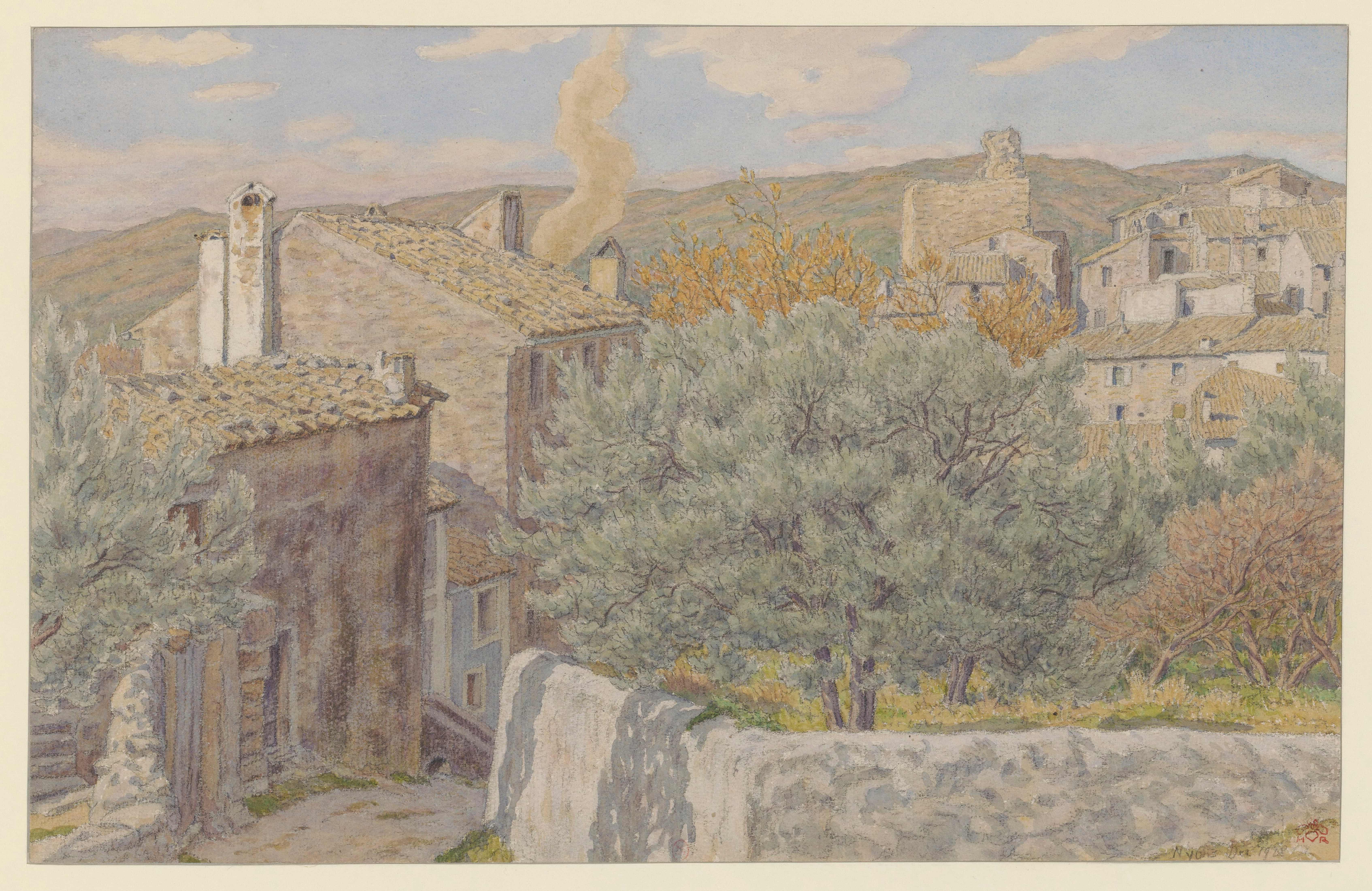《尼永斯》（Nyons）｜亨利·里维埃 Henri Rivière｜1928