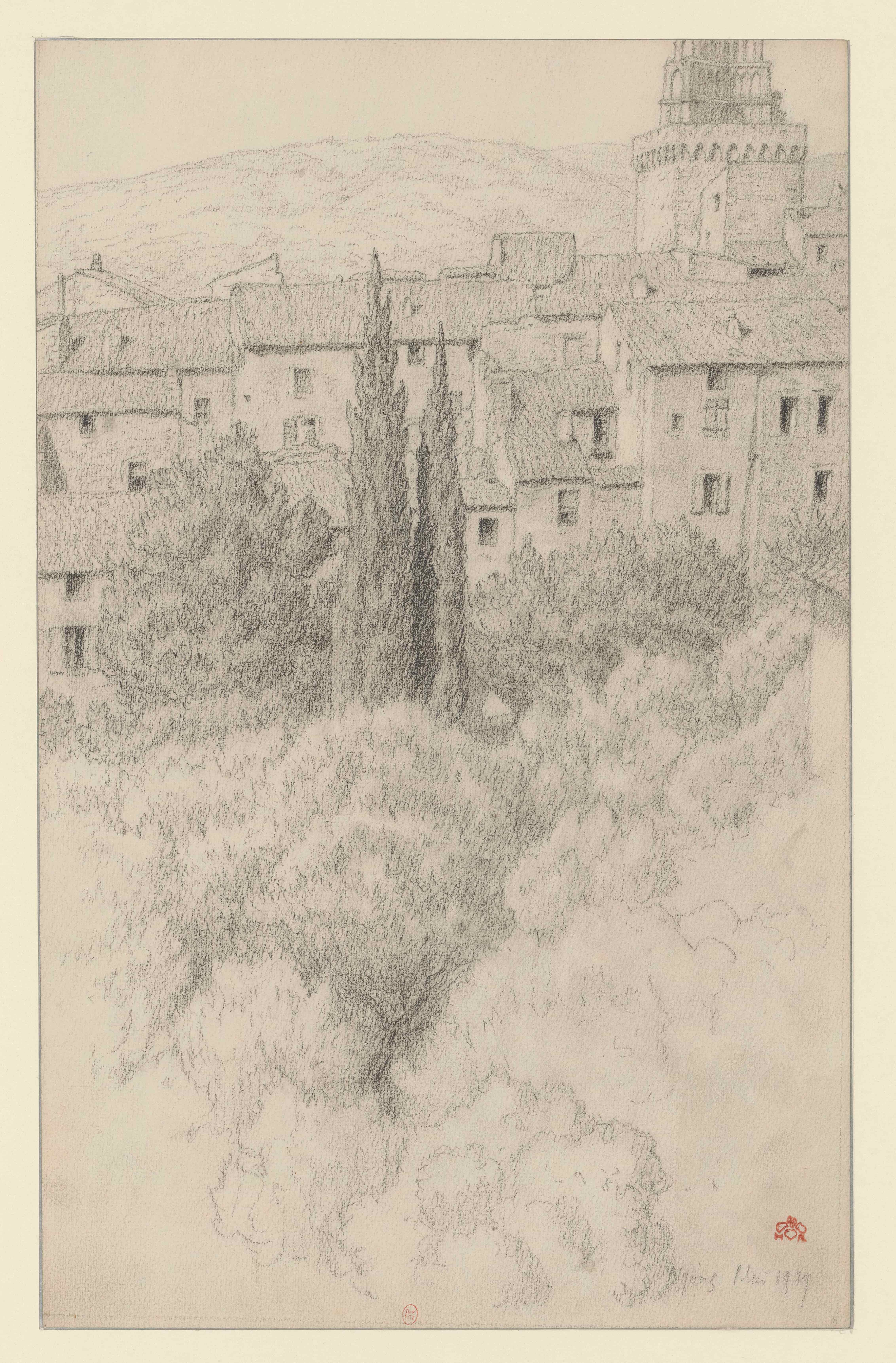 《尼永斯》（Nyons）｜亨利·里维埃 Henri Rivière｜1929