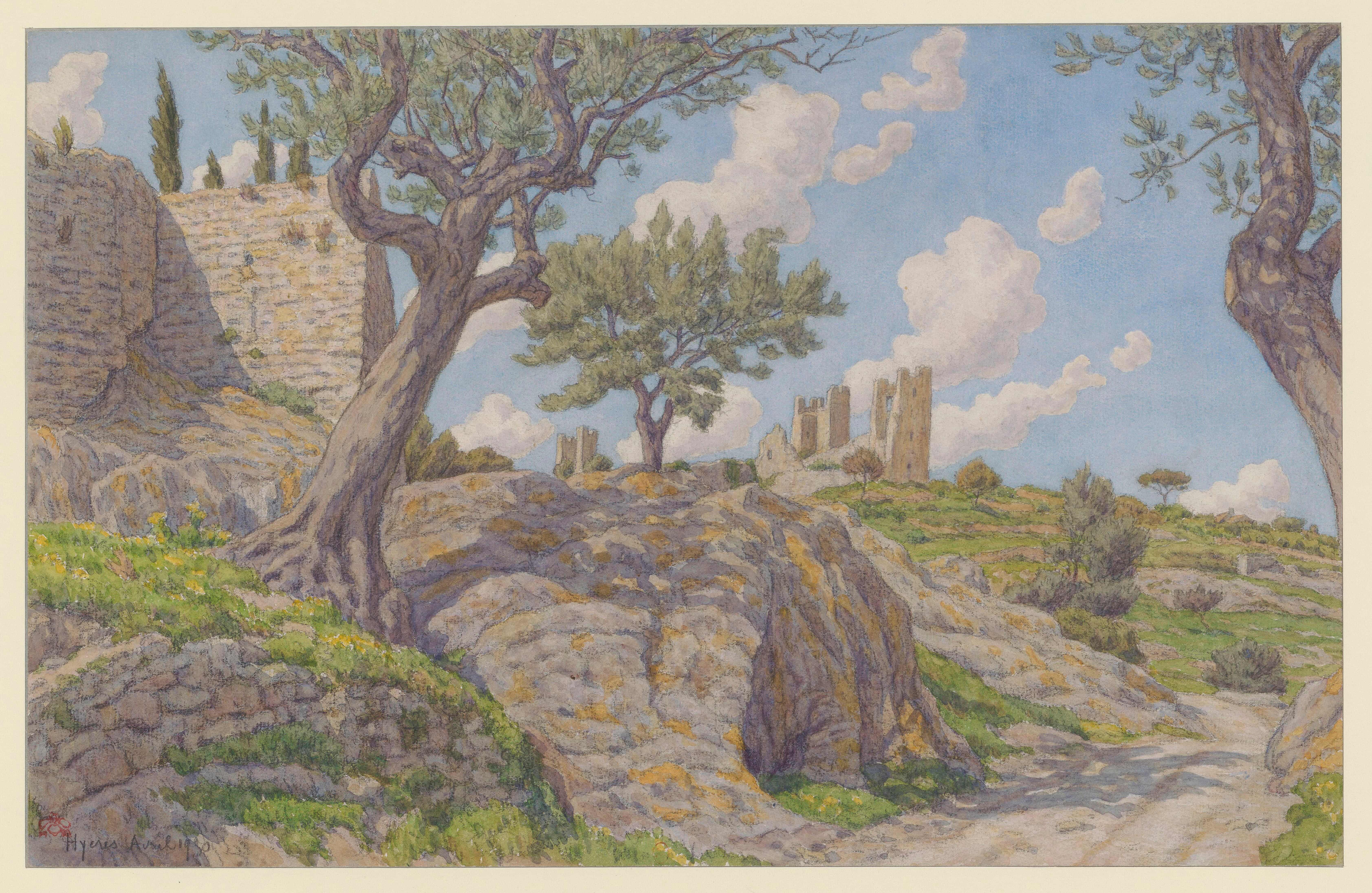 《耶尔》（Hyères）｜亨利·里维埃 Henri Rivière｜1930