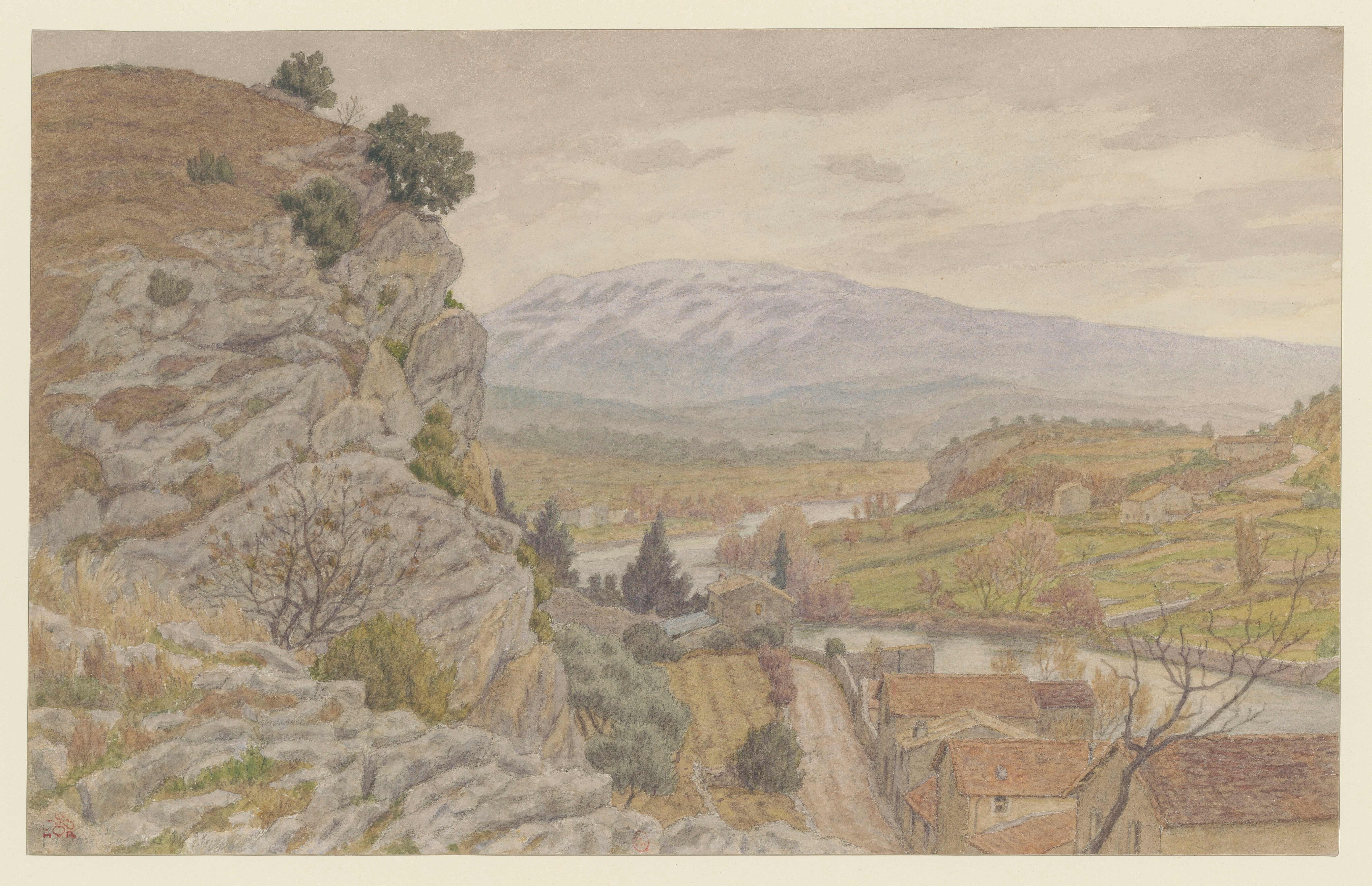 《从维森 (Vaison) 看到的旺图 (Ventoux)》（Ventoux, seen from Vaison）｜亨利·里维埃 Henri Rivière｜1934