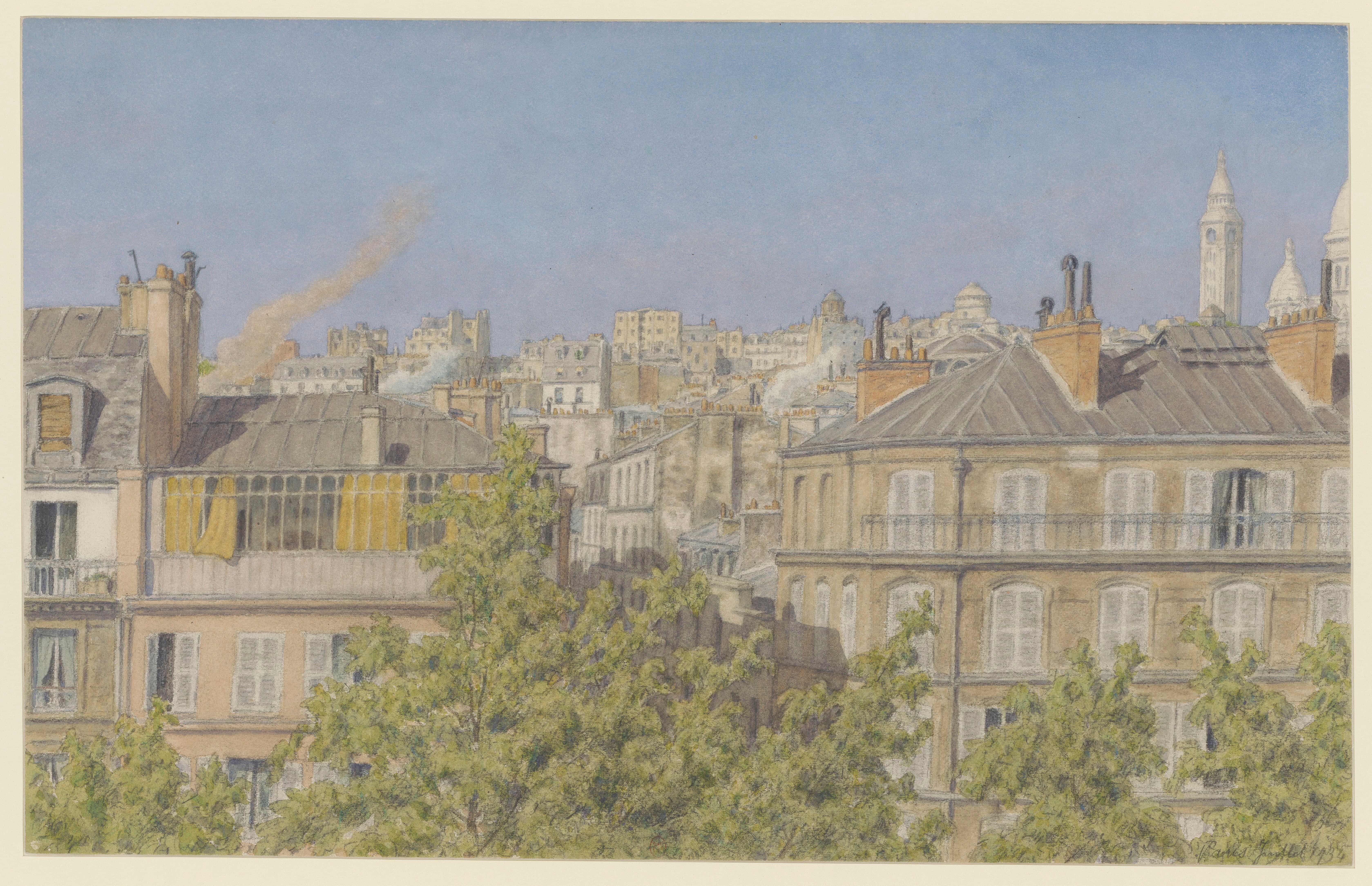 《巴黎（克利希大道 29 号阳台景观）》（Paris (view from the balcony of 29 boulevard de Clichy)）｜亨利·里维埃 Henri Rivière｜1934