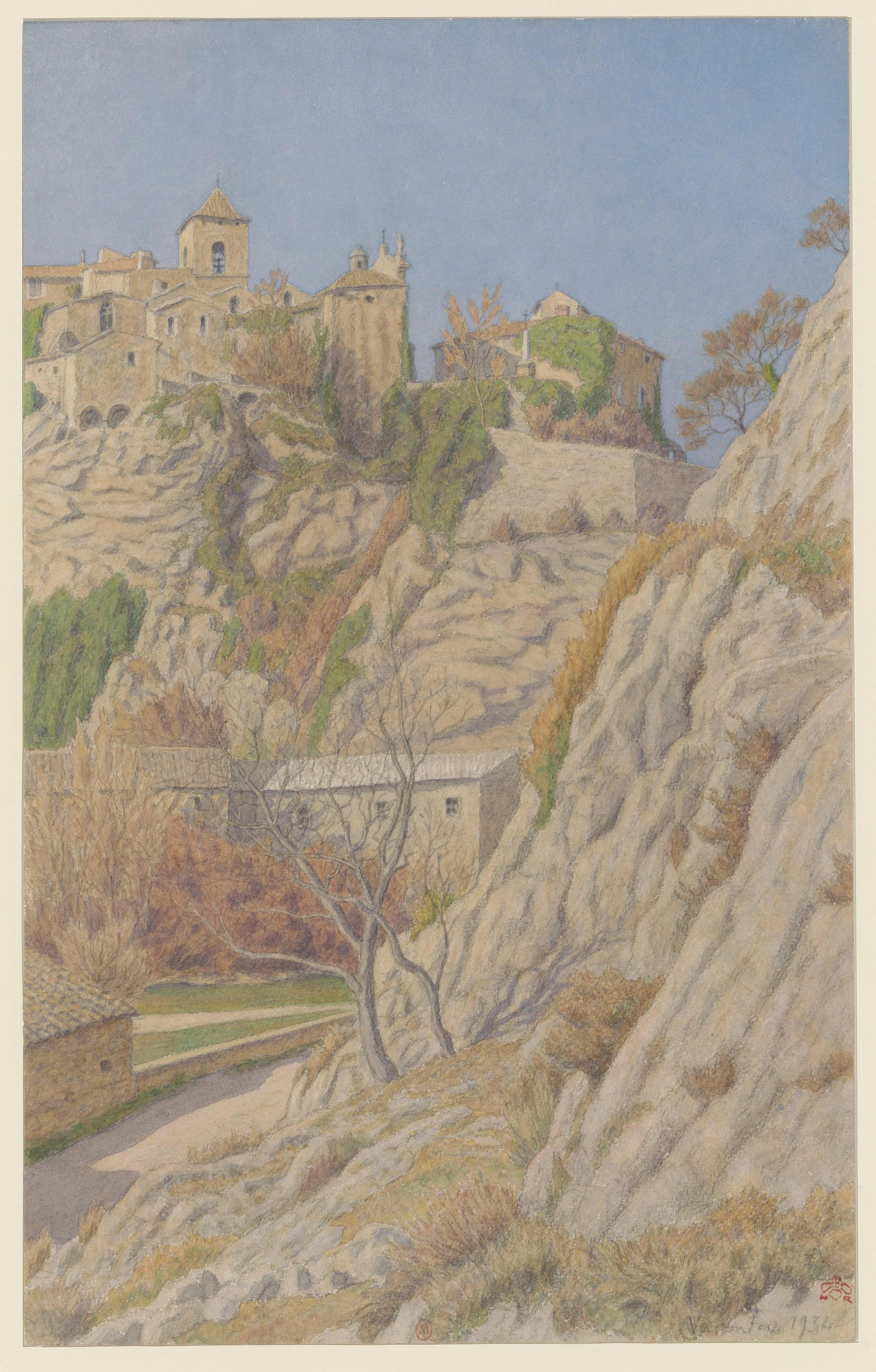 《韦森老城区（Vayson）》（Vaison, the old town (Vayson)）｜亨利·里维埃 Henri Rivière｜1934