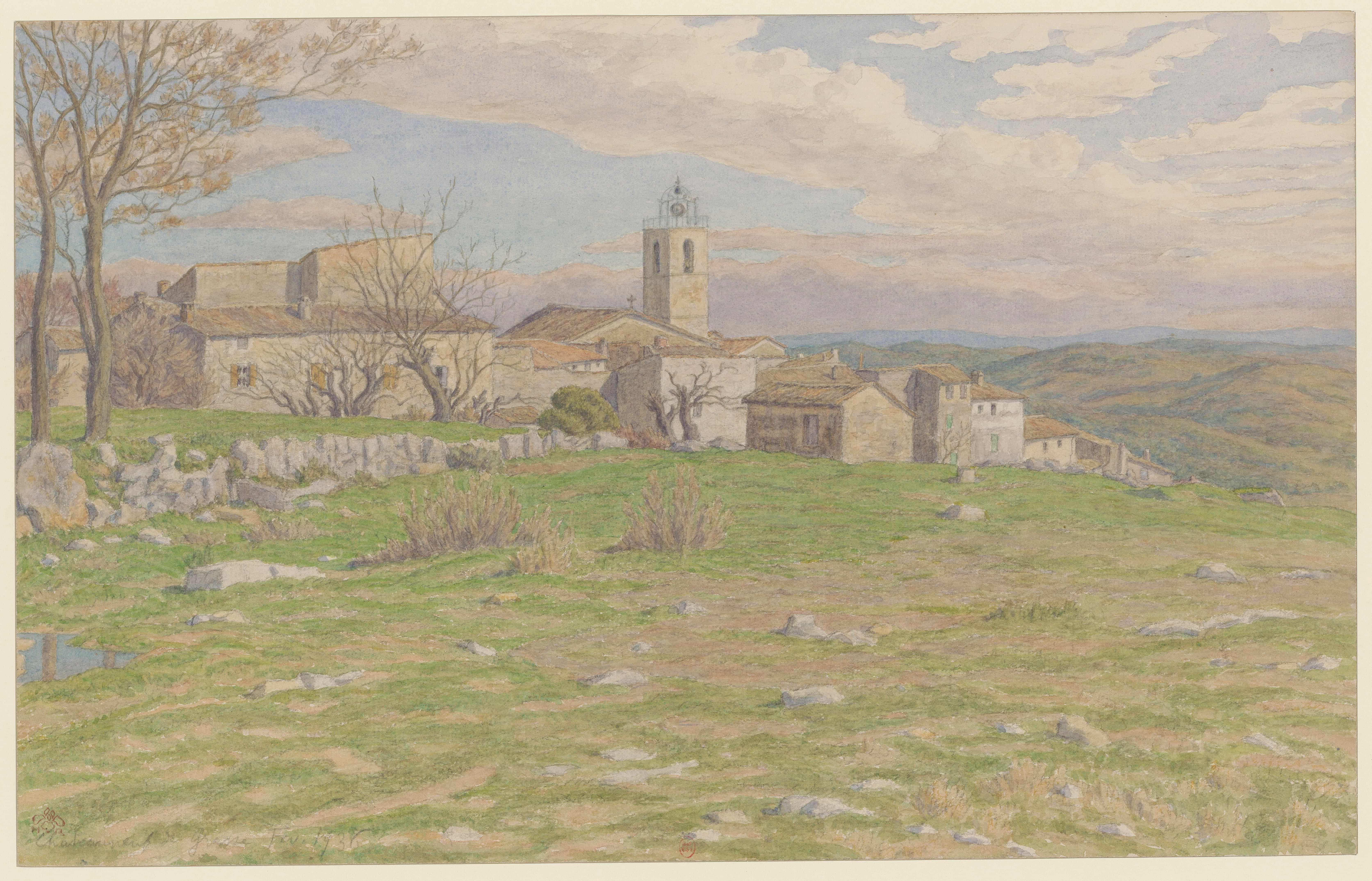 《格拉斯新堡》（Châteauneuf-de-Grasse）｜亨利·里维埃 Henri Rivière｜1936