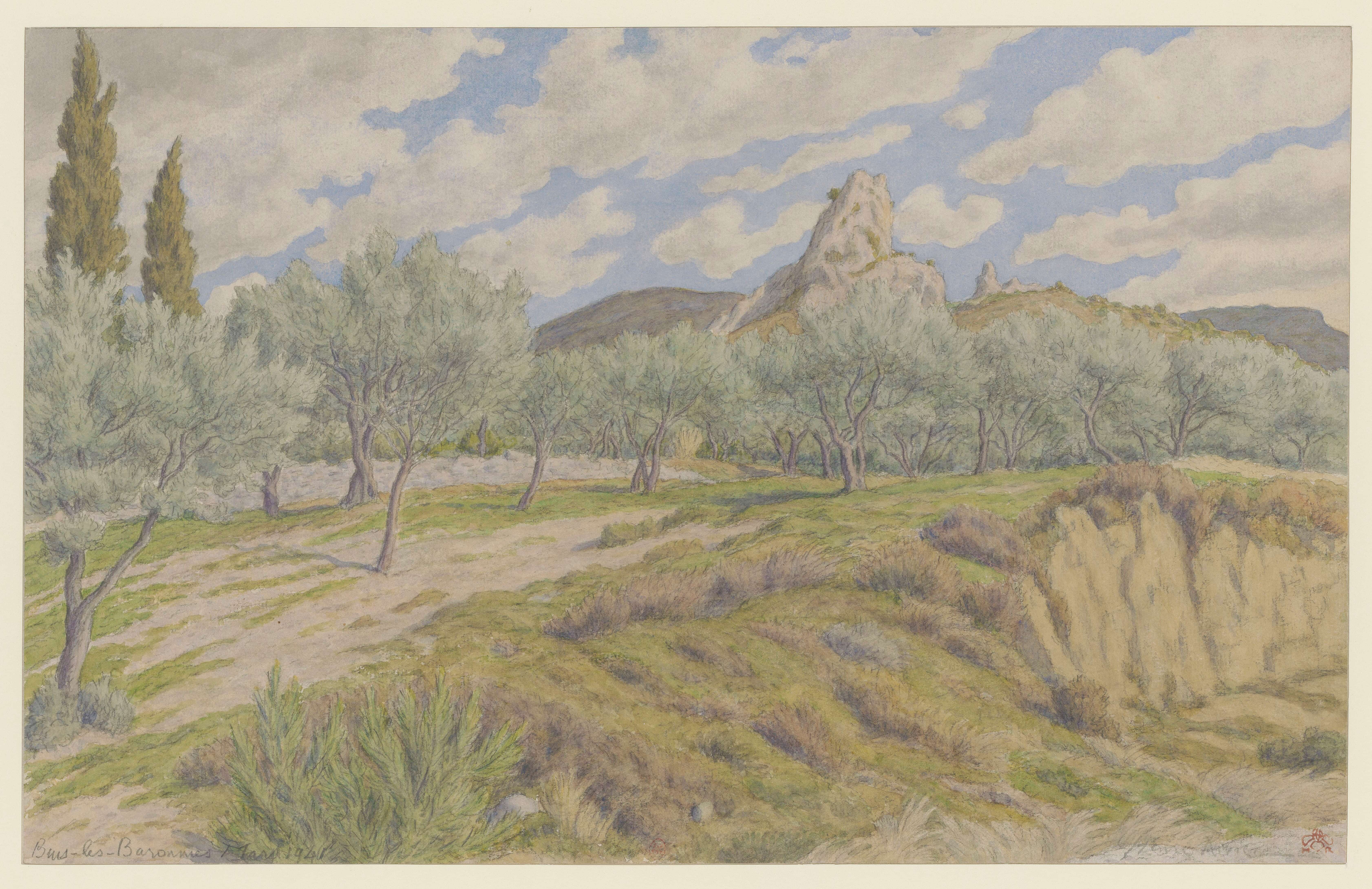 《Buis-les-Baronnies，小针》（Buis-les-Baronnies, the Little Needle）｜亨利·里维埃 Henri Rivière｜1941