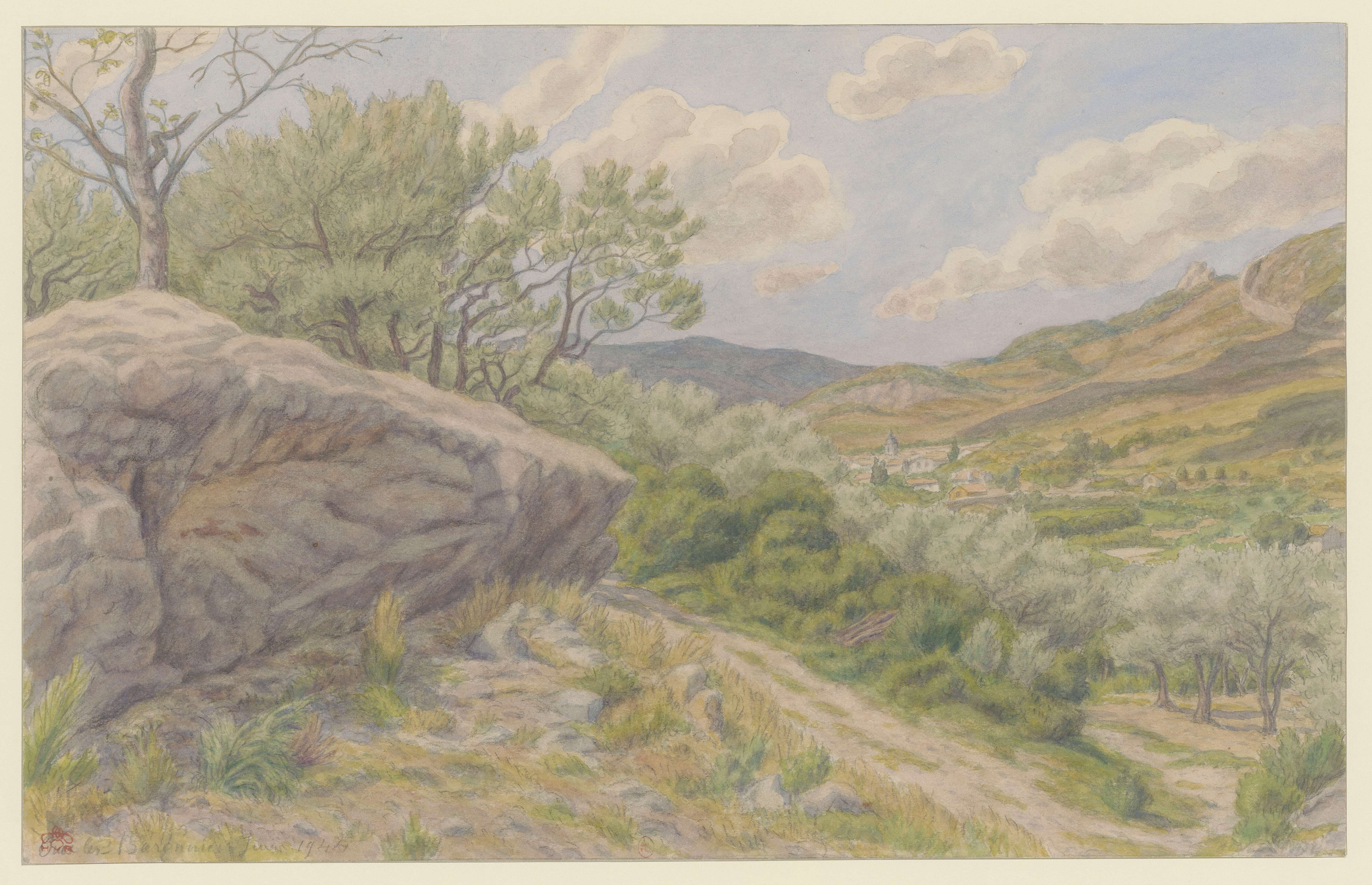 《布伊莱巴罗尼》（Buis-les-Baronnies）｜亨利·里维埃 Henri Rivière｜1944