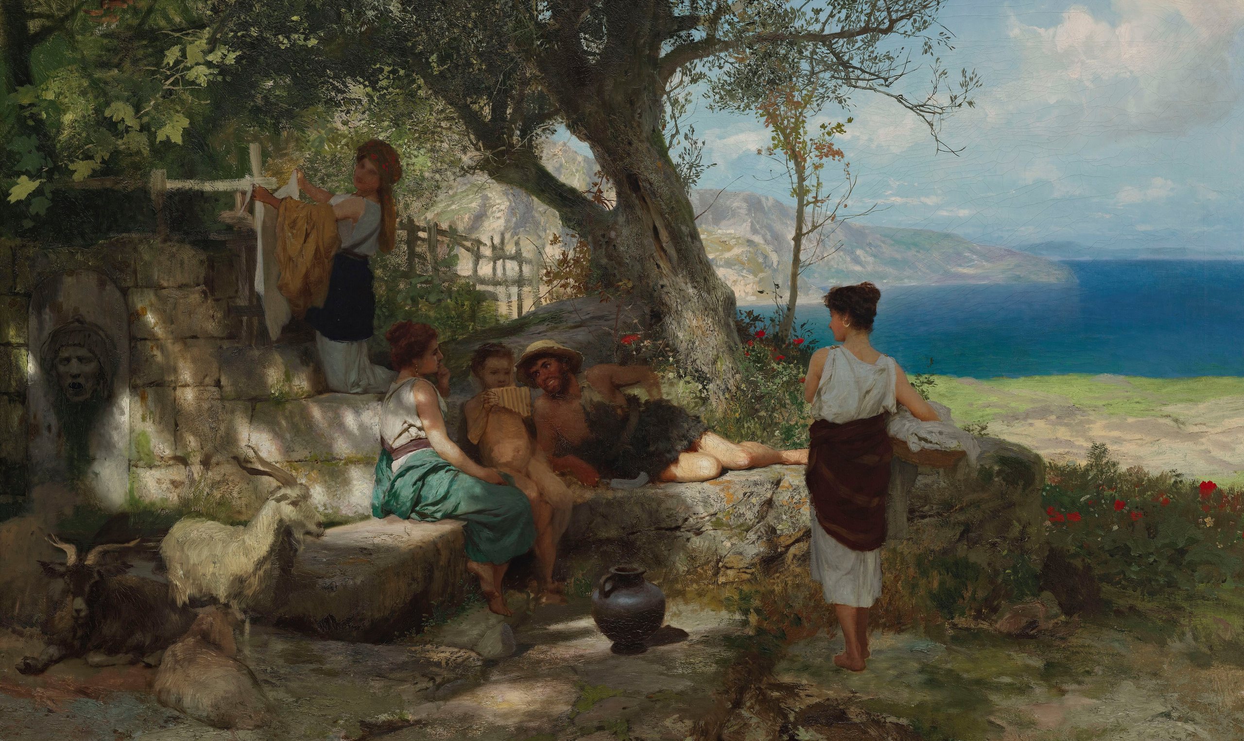 《泉井旁》（At the spring well）｜亨里克·谢米拉茨基 Henryk Siemiradzki｜约 1885