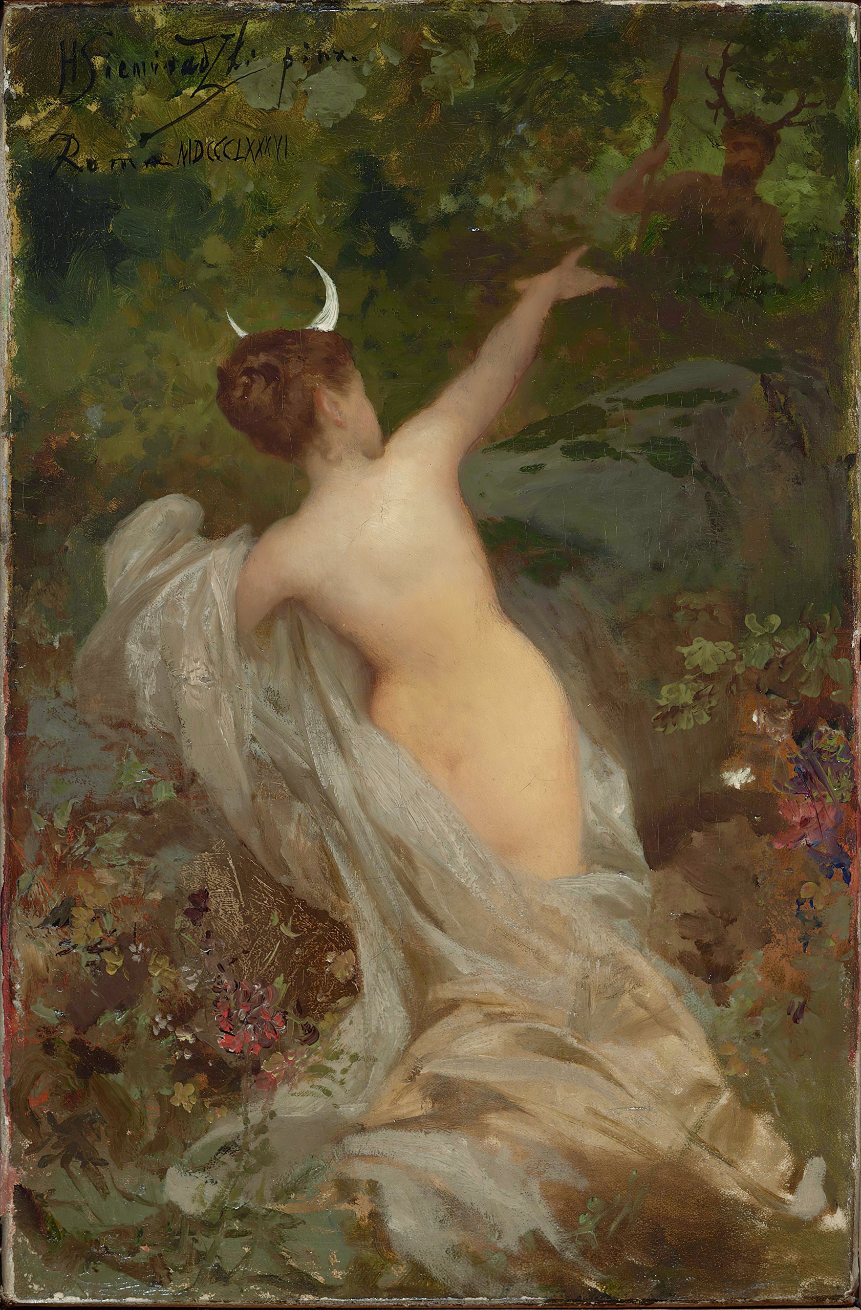 《狄安娜与阿克泰翁》（Diana And Actaeon）｜亨里克·谢米拉茨基 Henryk Siemiradzki｜1886