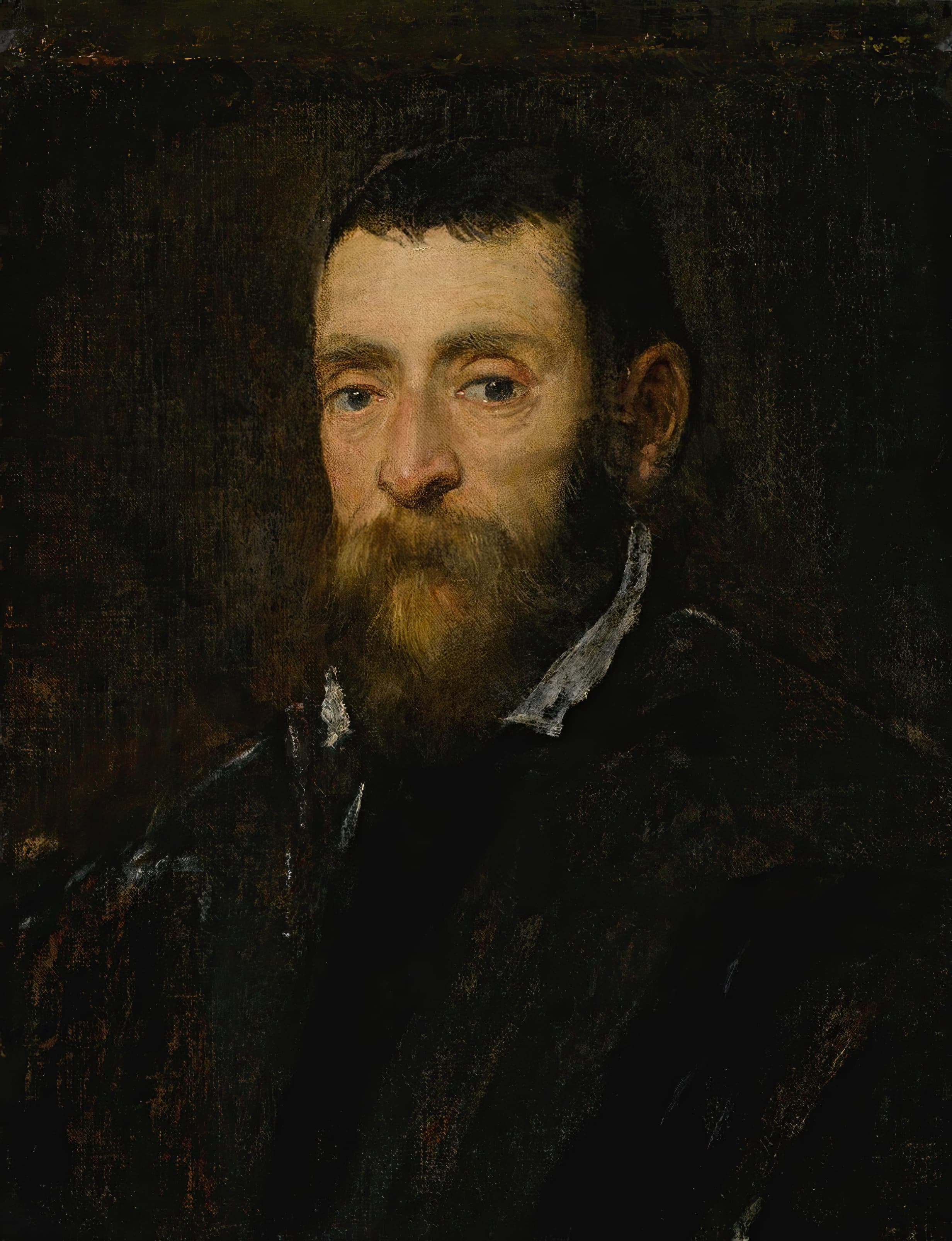 《蓄须男子肖像，可能是罗马的安东尼奥·迪·圣克罗切亲王》（Portrait of a bearded man, possibly Prince Antonio di Santacroce of Rome）｜雅各布·丁托列托 Jacopo Tintoretto｜不明