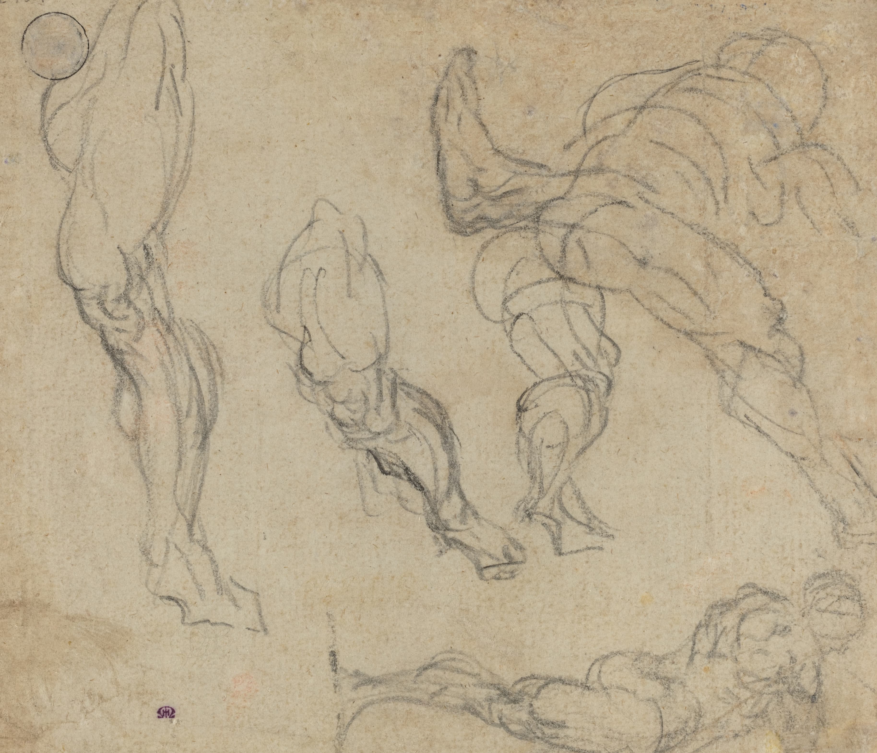 《人物与腿部习作（背面）》（Figures and Legs (verso)）｜雅各布·丁托列托 Jacopo Tintoretto｜1575–1580