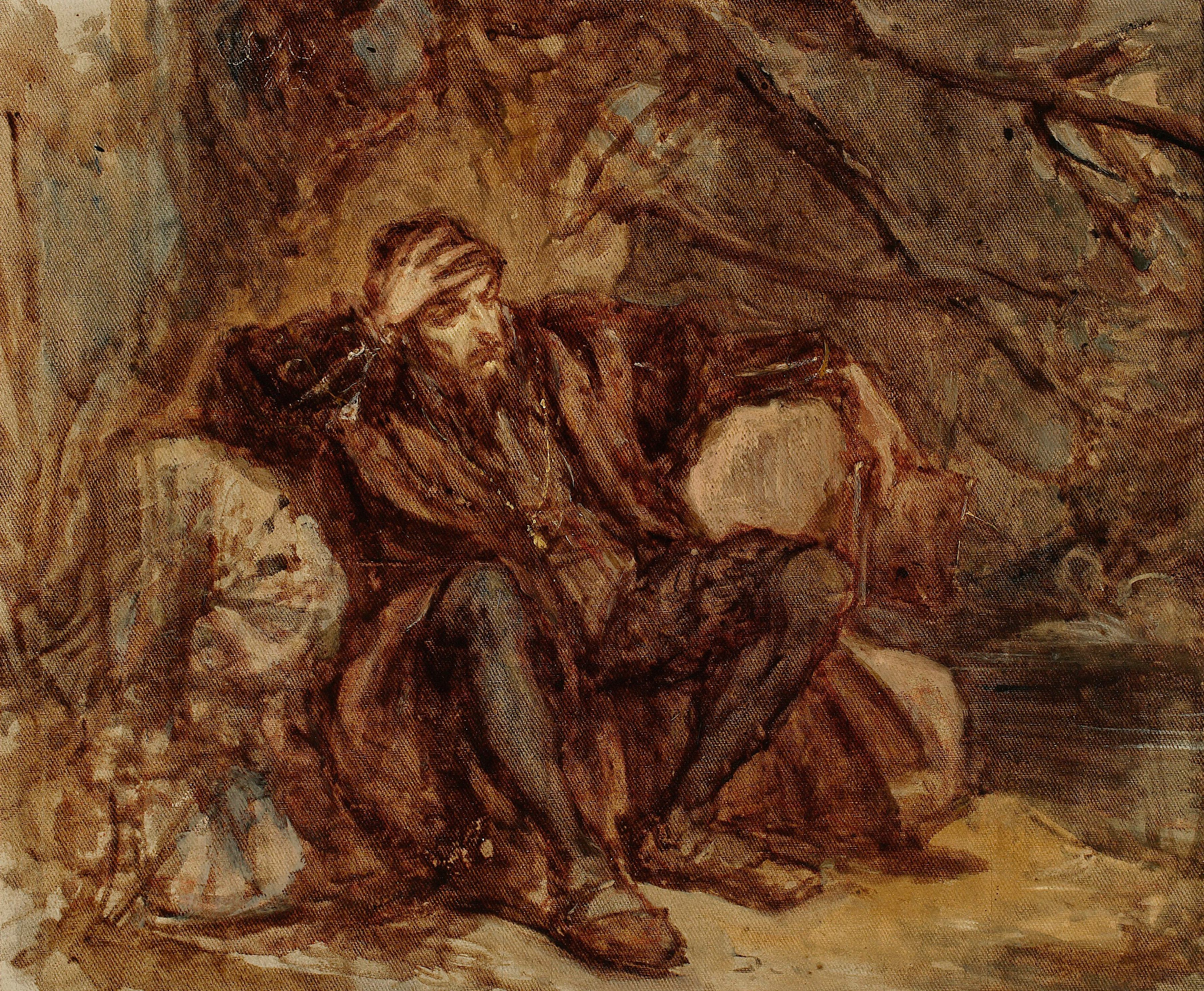 《西吉斯蒙德奥古斯都在维尔纽斯花园，素描》（Sigismund Augustus in the Vilnius garden, sketch）｜扬·马泰伊科 Jan Matejko｜1865