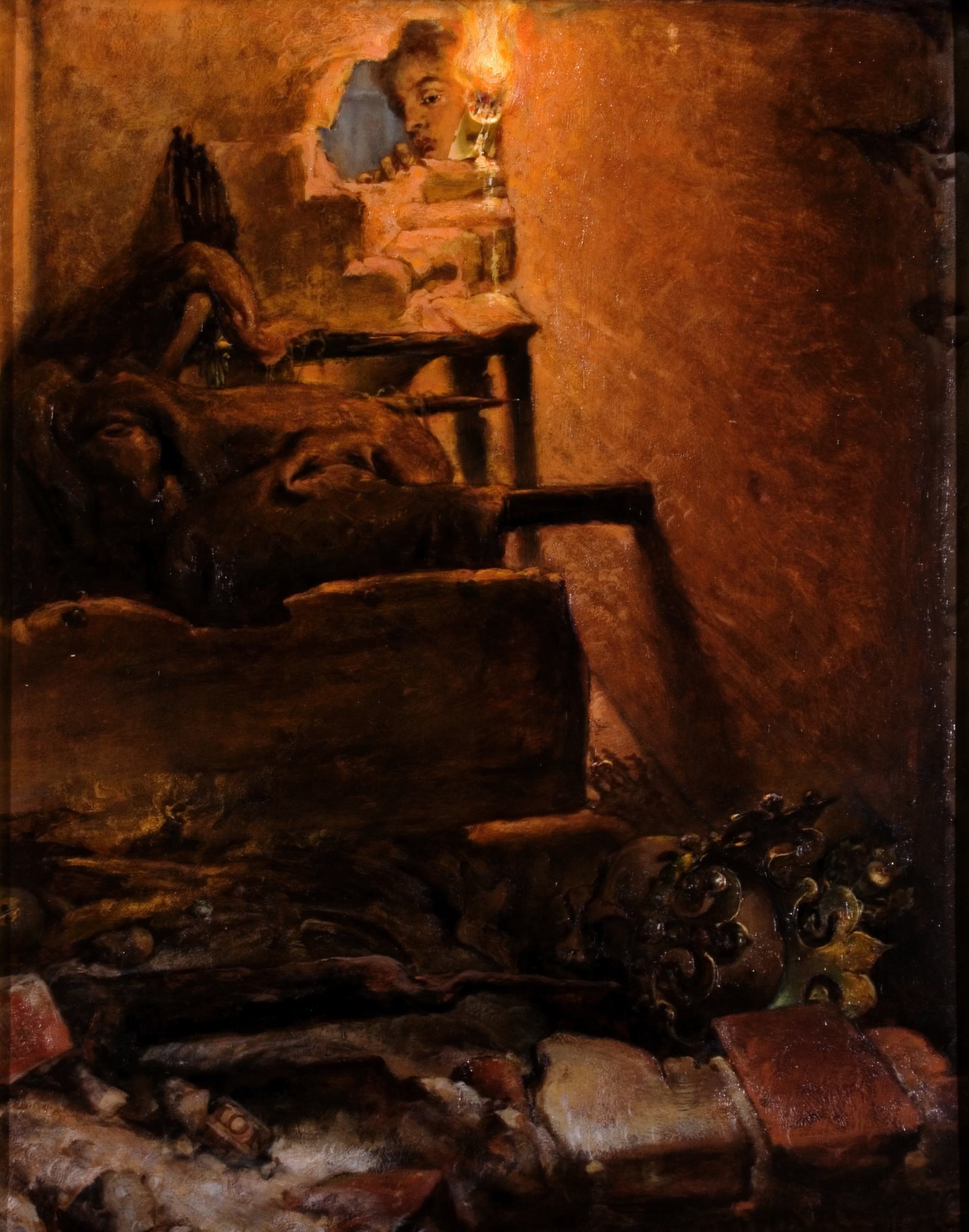 《卡齐米日·维尔基国王陵墓的内部》（The interior of the tomb of King Kazimierz Wielki）｜扬·马泰伊科 Jan Matejko｜1869