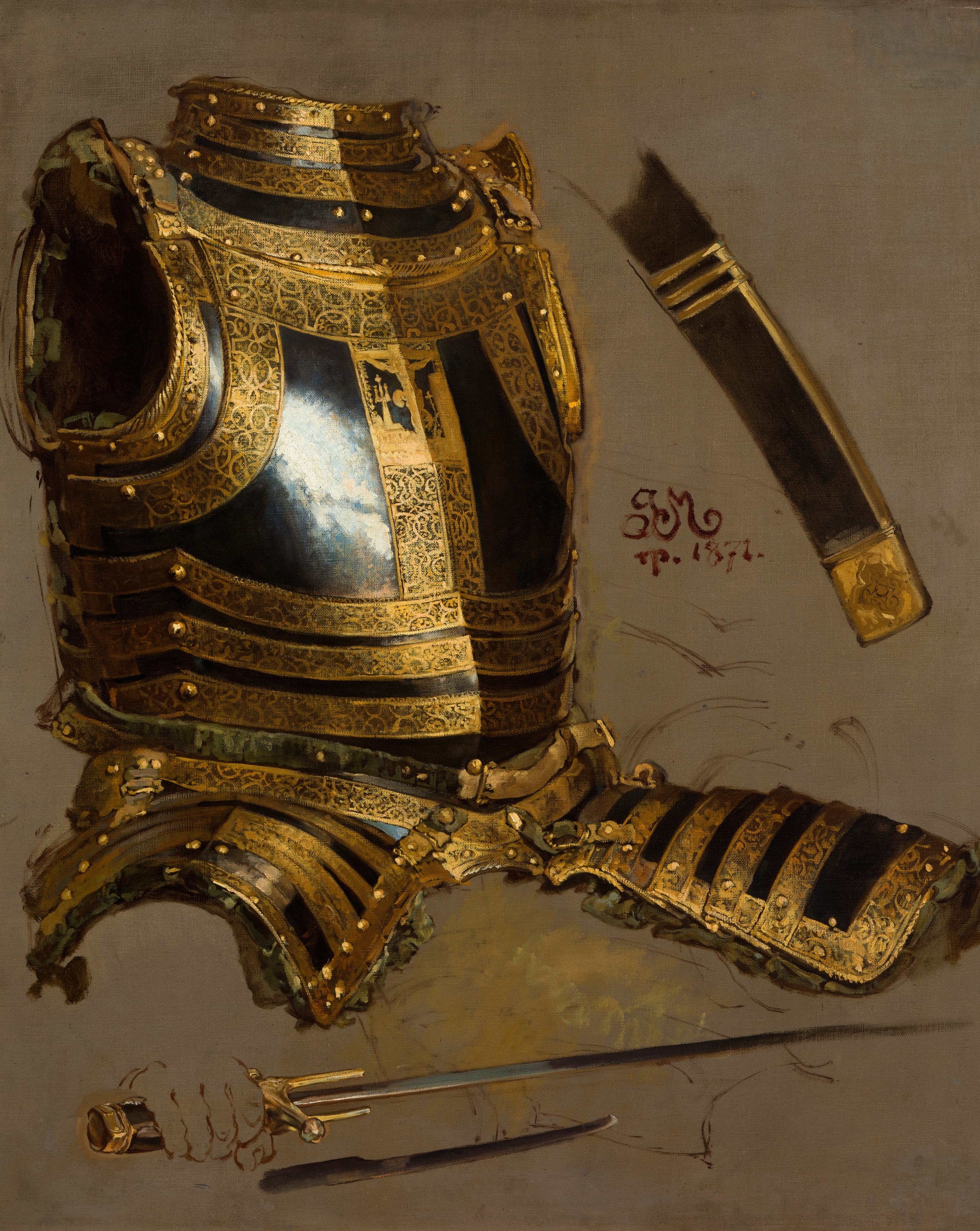 《斯蒂芬·巴托里的盔甲研究》（Study of Stephen Báthory’s Armour）｜扬·马泰伊科 Jan Matejko｜1871