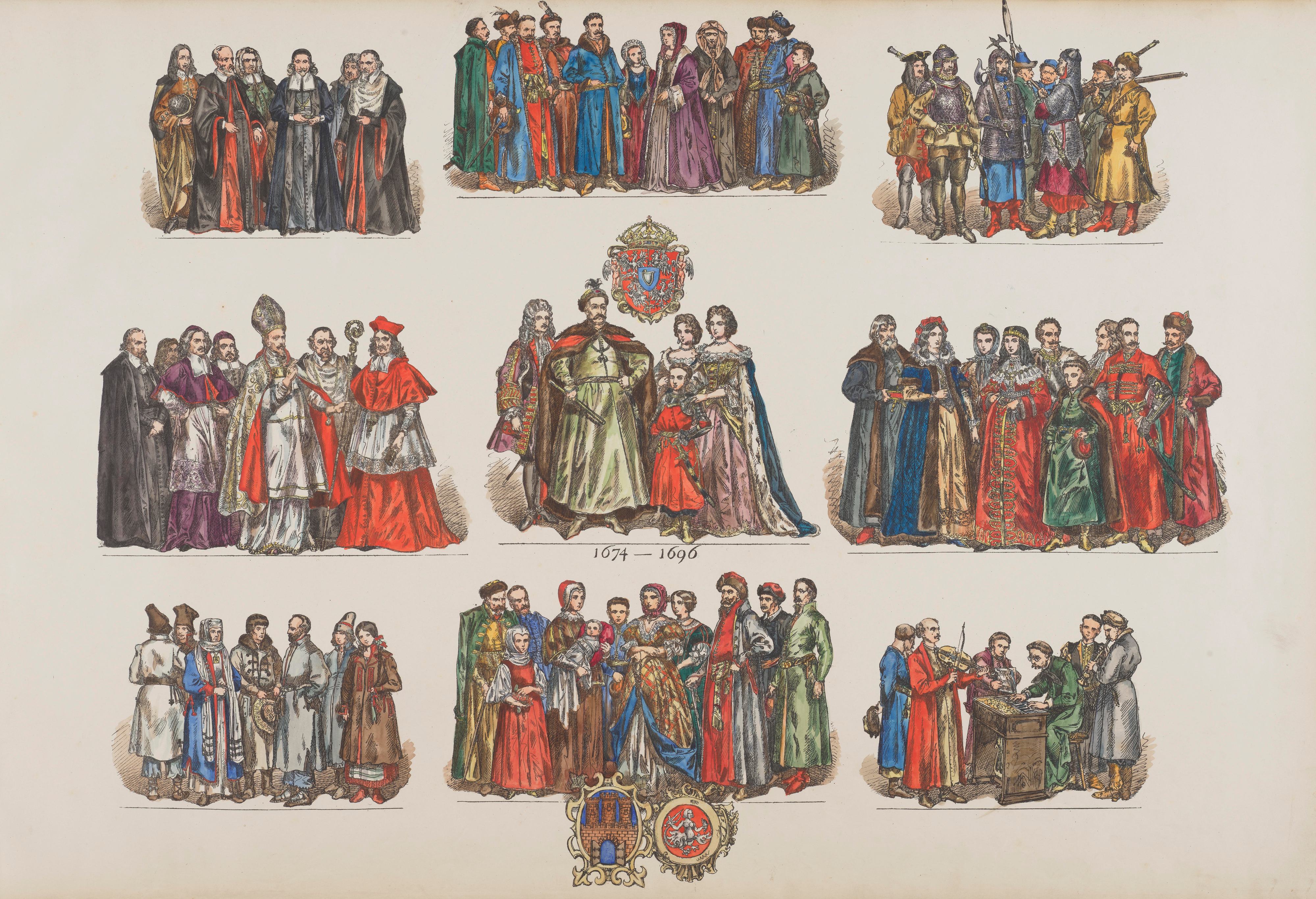 《波兰的服装 – 1200-1795 Pl.10》（Clothing in Poland – 1200-1795 Pl.10）｜扬·马泰伊科 Jan Matejko｜1875