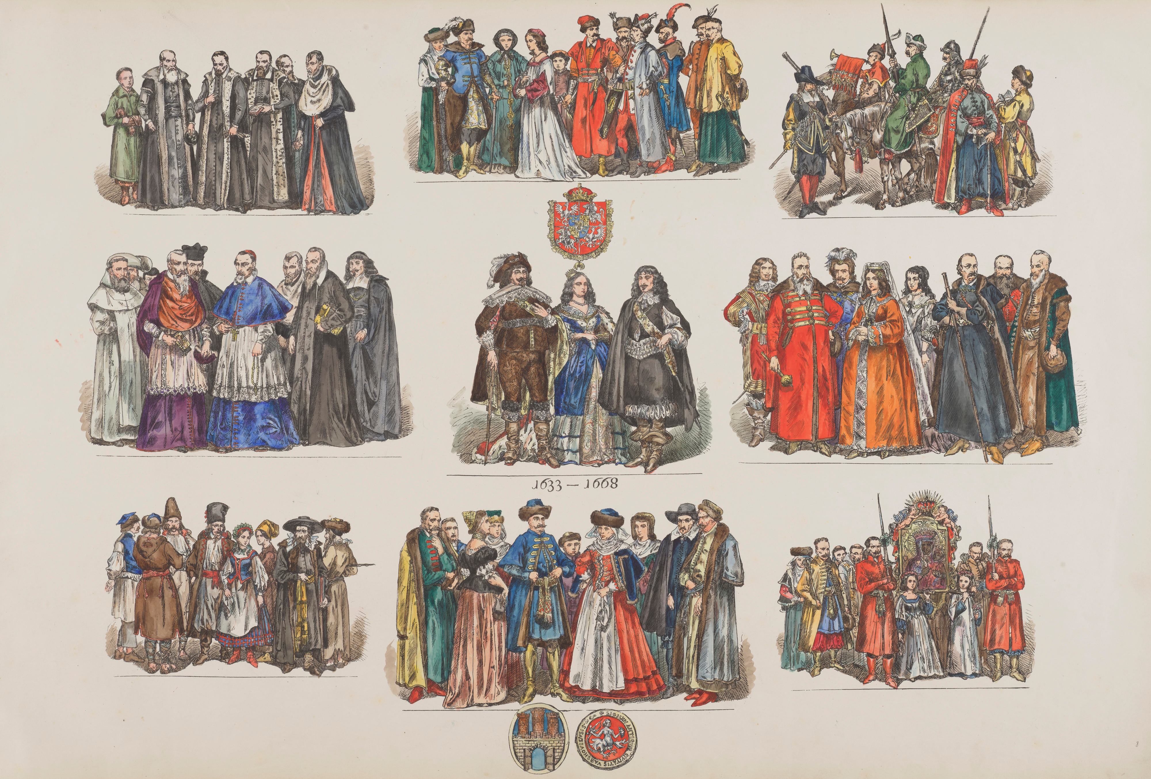 《波兰的服装 – 1200-1795 Pl.09》（Clothing in Poland – 1200-1795 Pl.09）｜扬·马泰伊科 Jan Matejko｜1875