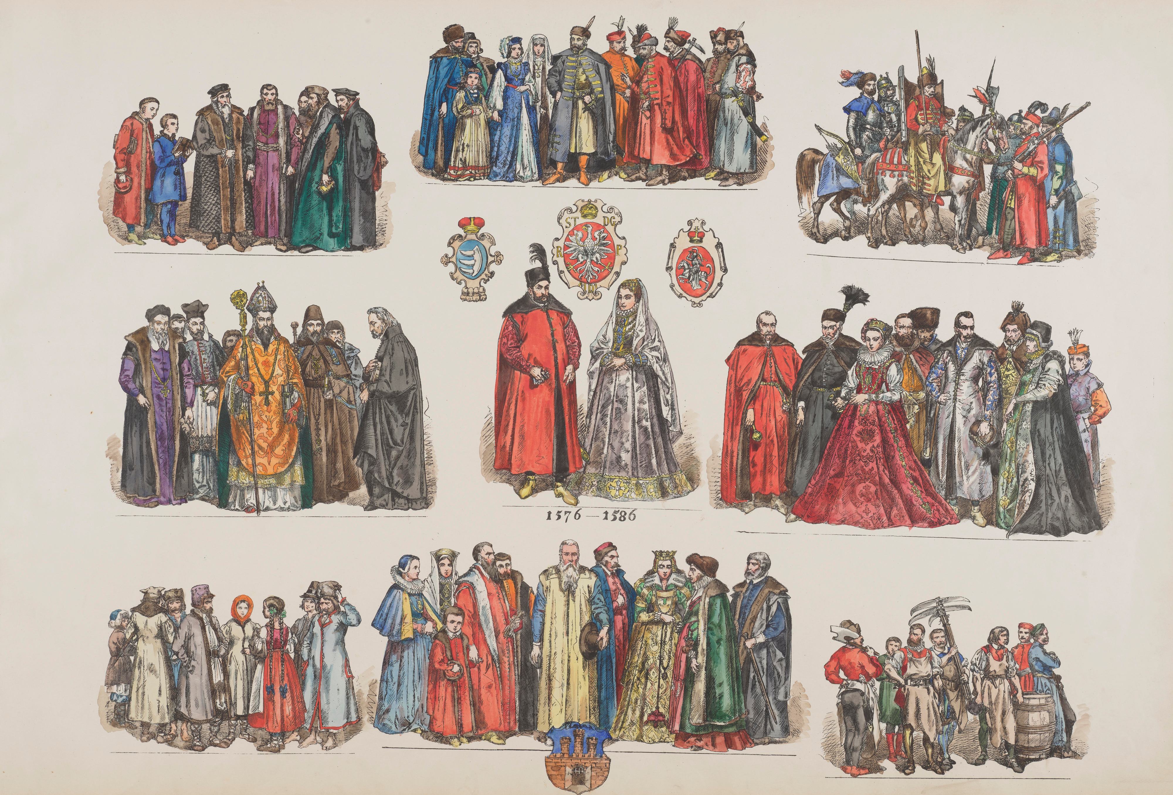 《波兰的服装 – 1200-1795 Pl.07》（Clothing in Poland – 1200-1795 Pl.07）｜扬·马泰伊科 Jan Matejko｜1875