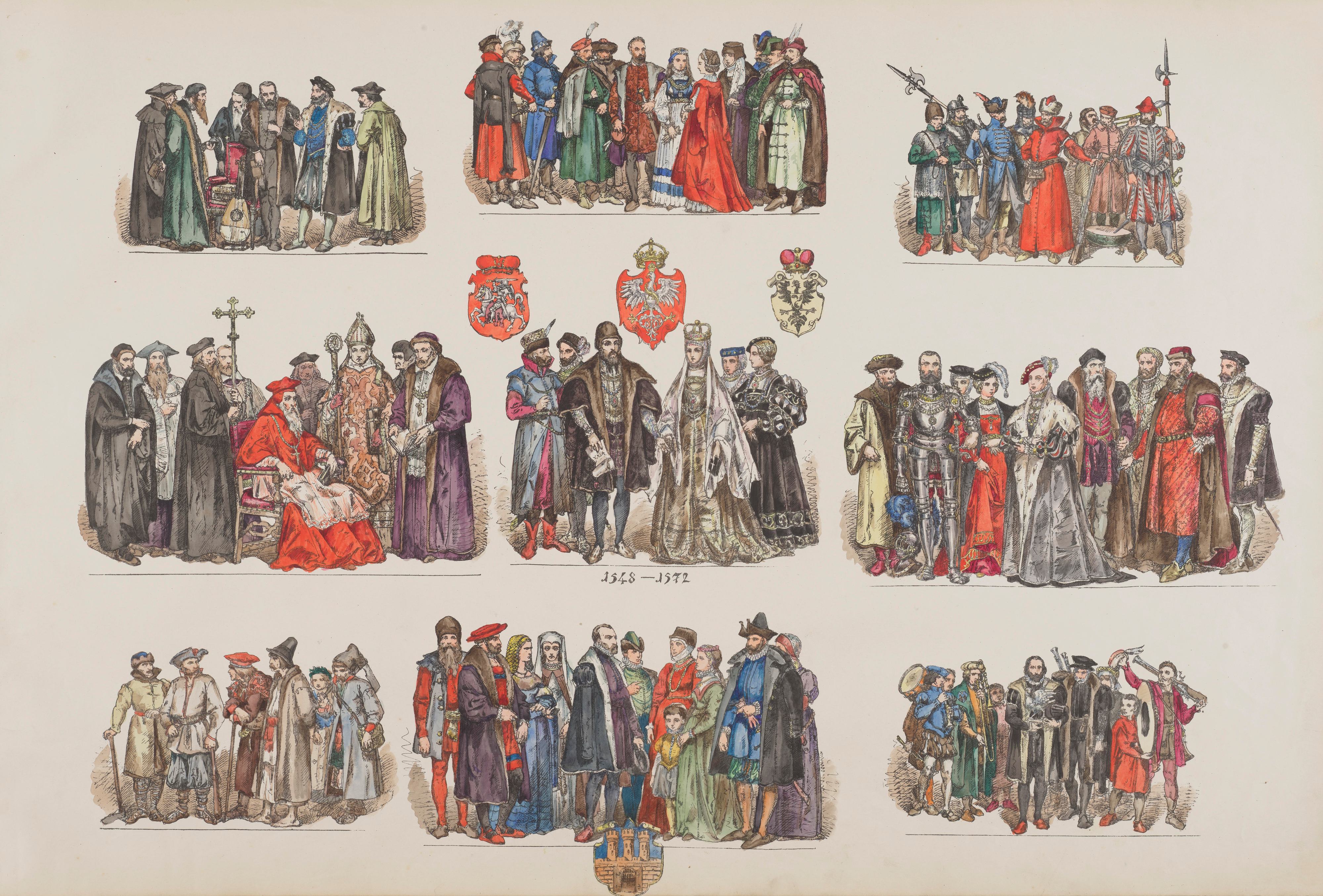 《波兰的服装 – 1200-1795 Pl.06》（Clothing in Poland – 1200-1795 Pl.06）｜扬·马泰伊科 Jan Matejko｜1875