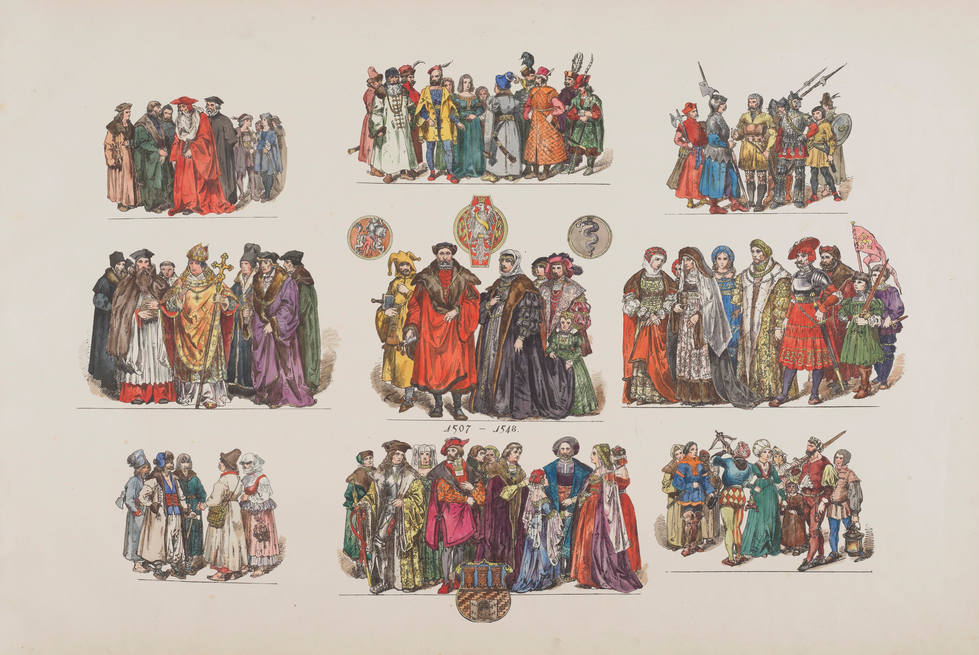 《波兰的服装 – 1200-1795 Pl.05》（Clothing in Poland – 1200-1795 Pl.05）｜扬·马泰伊科 Jan Matejko｜1875