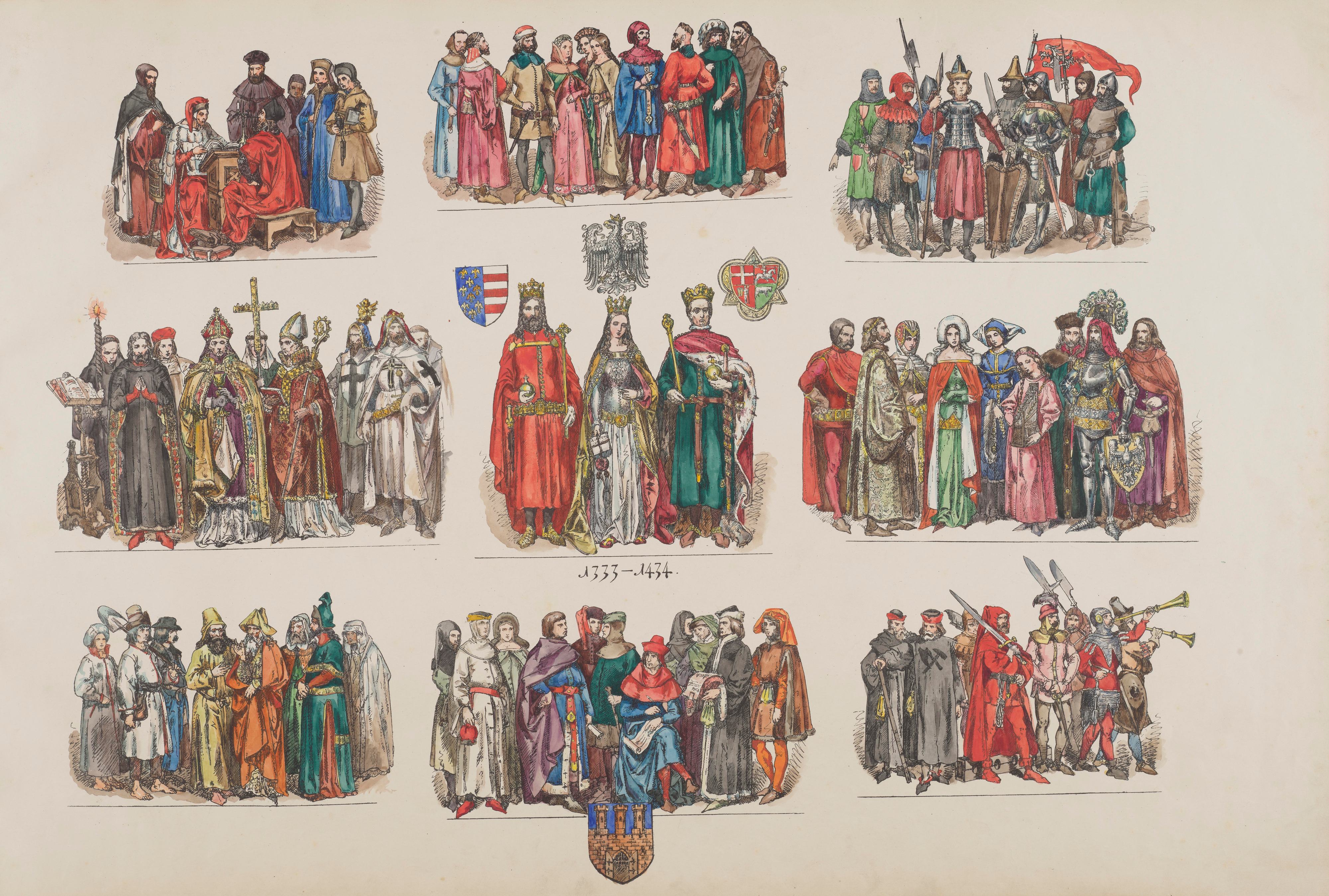 《波兰的服装 – 1200-1795 Pl.03》（Clothing in Poland – 1200-1795 Pl.03）｜扬·马泰伊科 Jan Matejko｜1875
