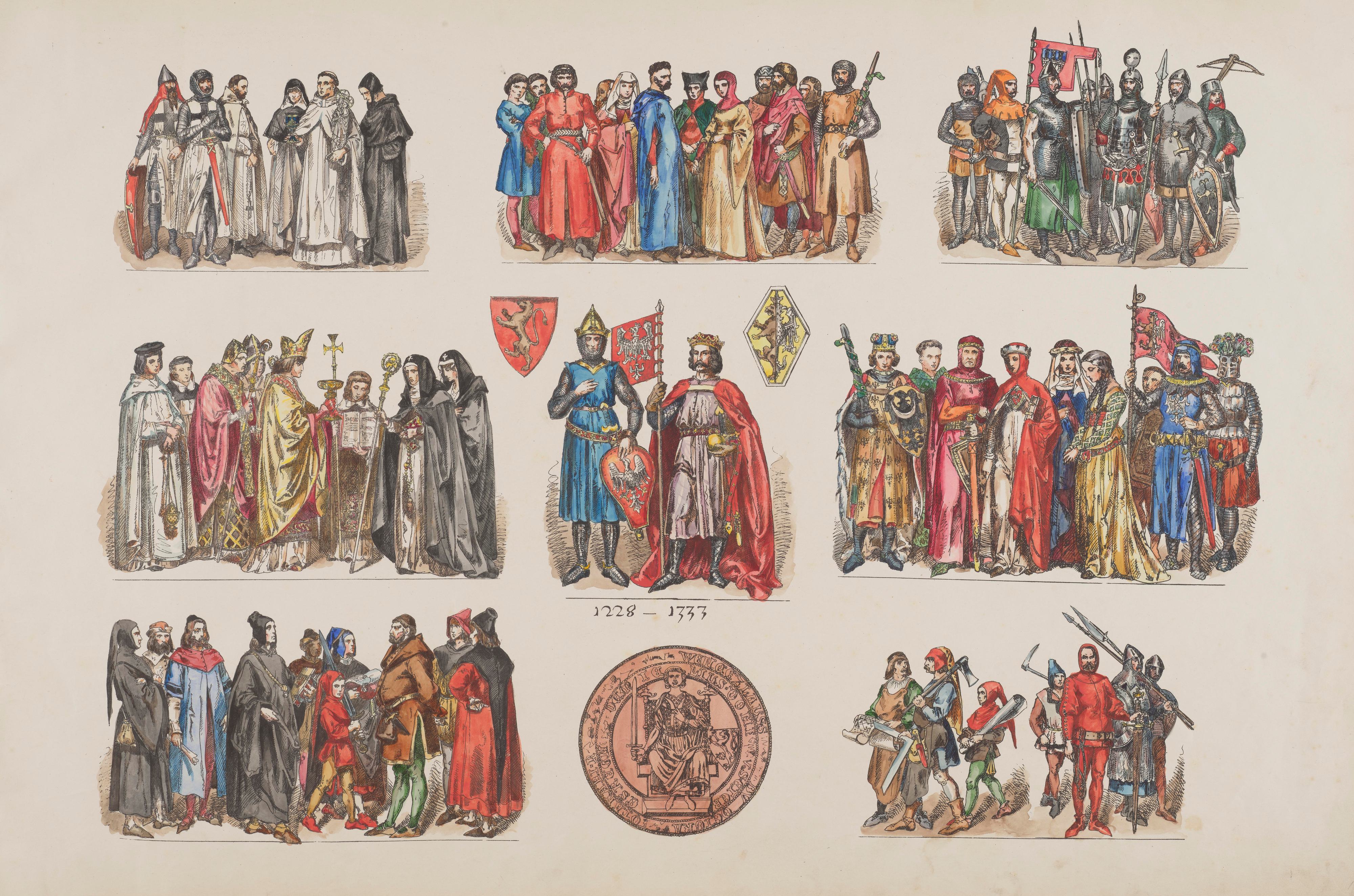 《波兰的服装 – 1200-1795 Pl.02》（Clothing in Poland – 1200-1795 Pl.02）｜扬·马泰伊科 Jan Matejko｜1875