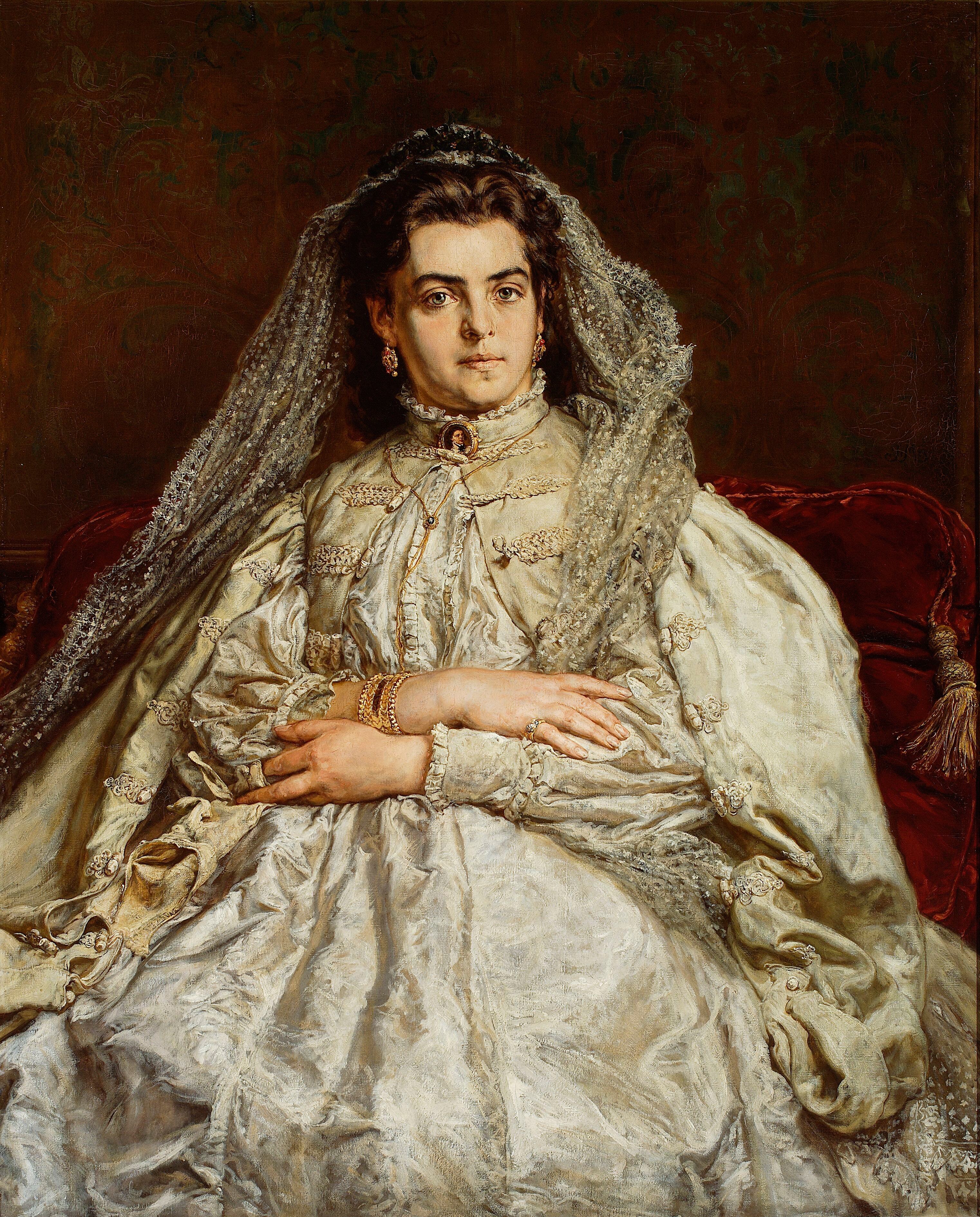《艺术家妻子 Teodora née Giebułtowska 的肖像》（Portrait of artist’s wife, Teodora née Giebułtowska）｜扬·马泰伊科 Jan Matejko｜1879
