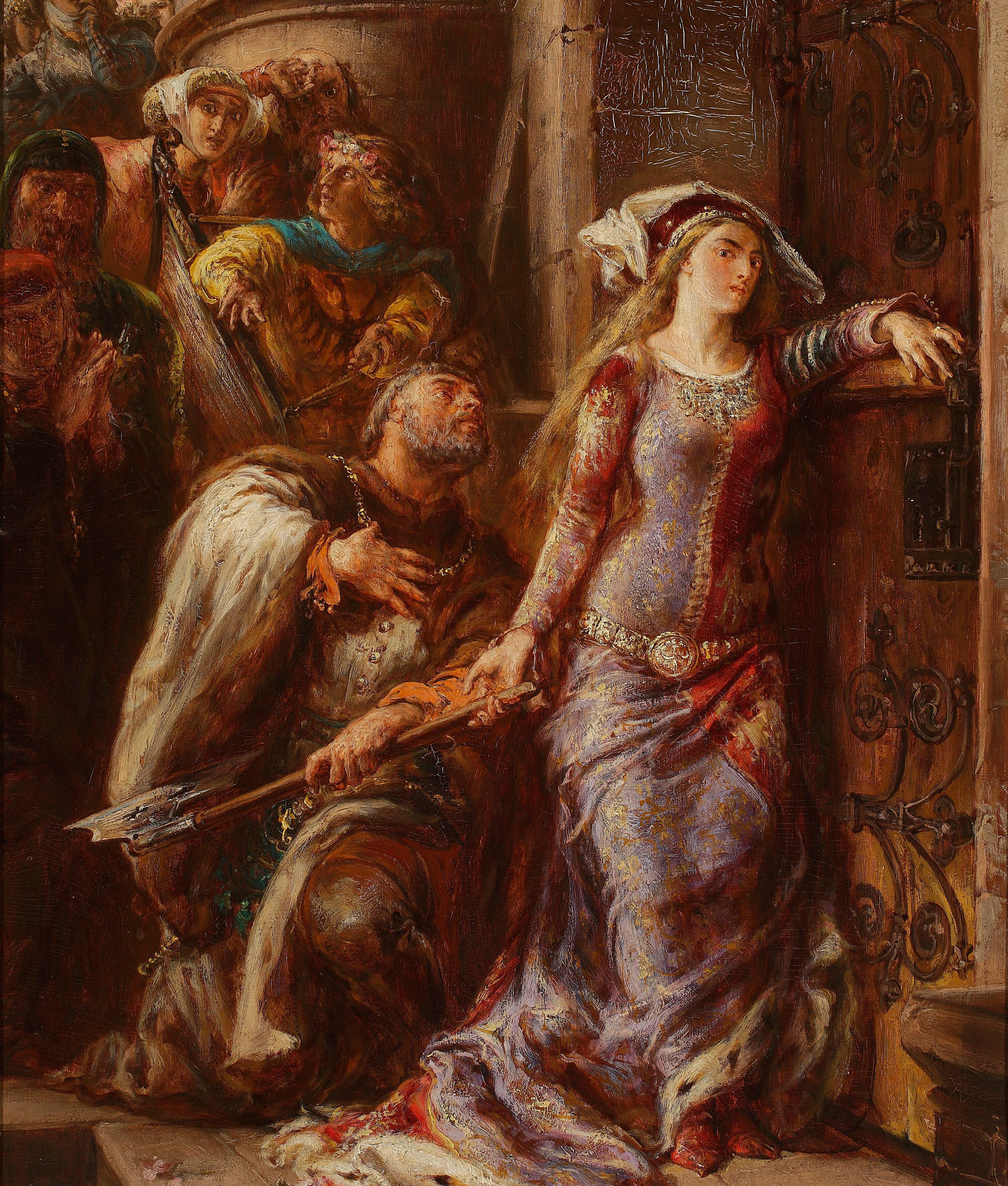 《雅德维加女王和戈拉吉的戴米特》（Queen Jadwiga and Dymitr of Goraj）｜扬·马泰伊科 Jan Matejko｜1882