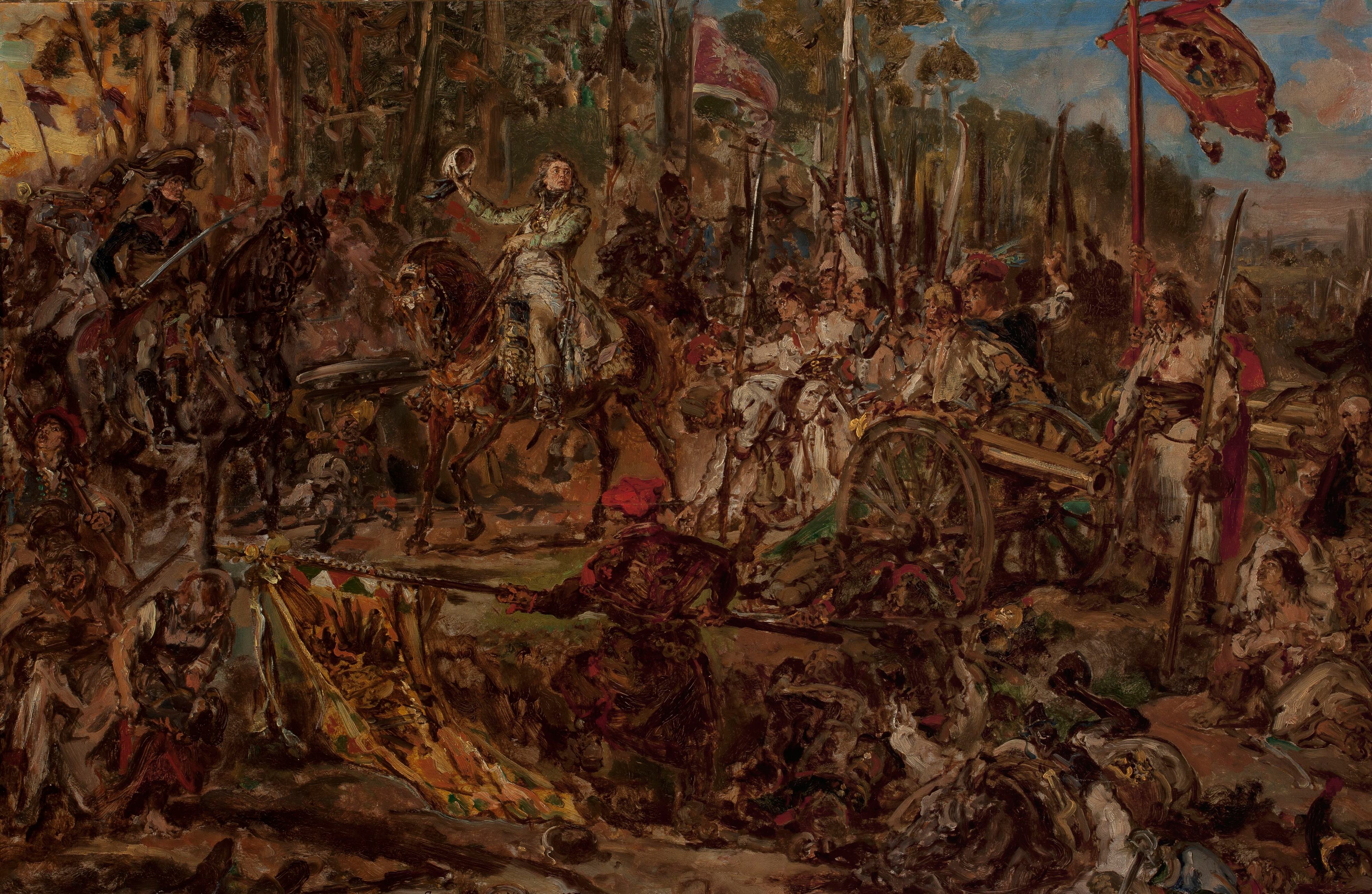 《科希丘什科在拉茨瓦维采，草图》（Kościuszko at Racławice, sketch）｜扬·马泰伊科 Jan Matejko｜1885