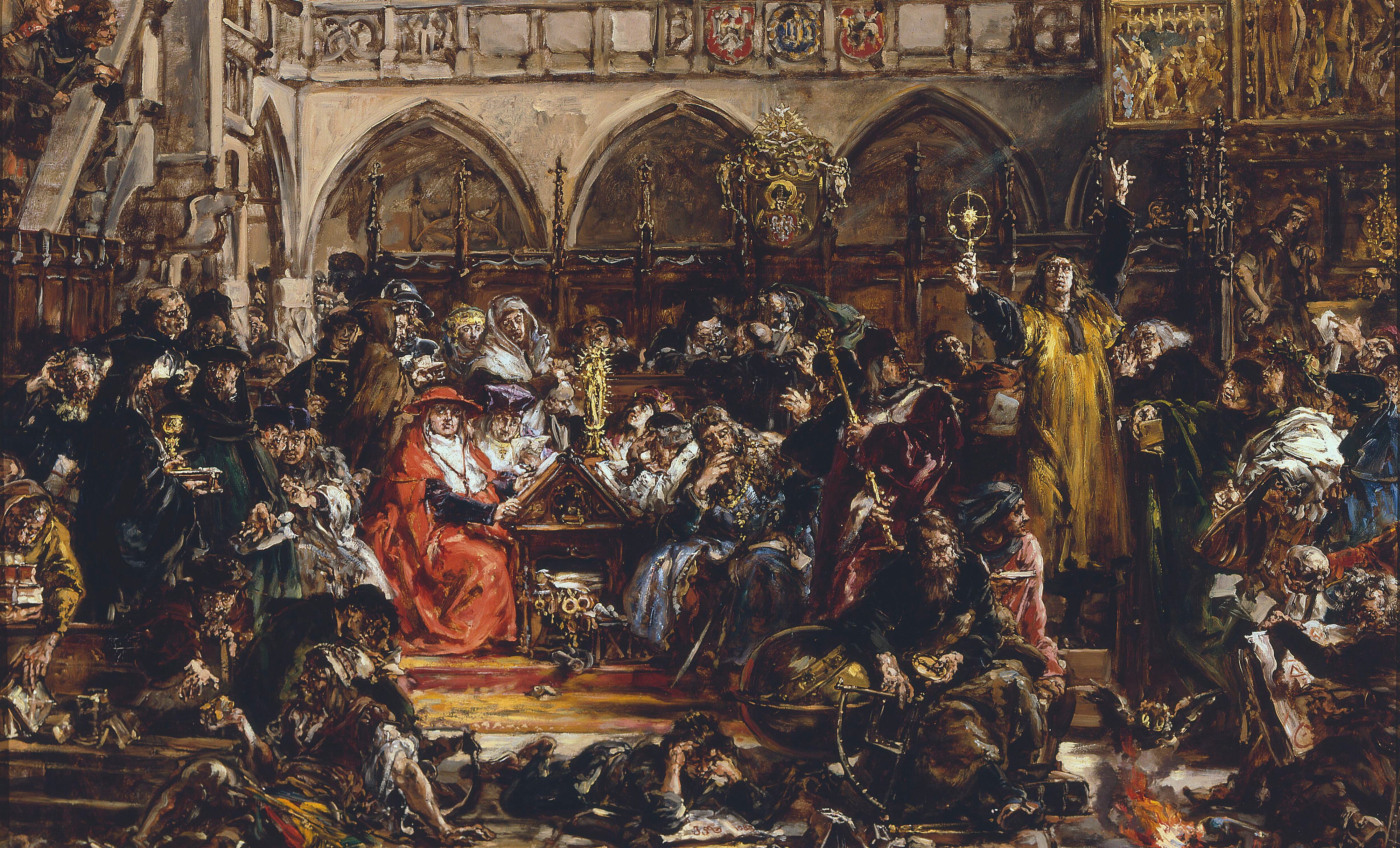 《波兰文明史》系列中的大学对国家的影响》（Influence of the university on the country, from the series “History of Civilization in Poland”）｜扬·马泰伊科 Jan Matejko｜1888