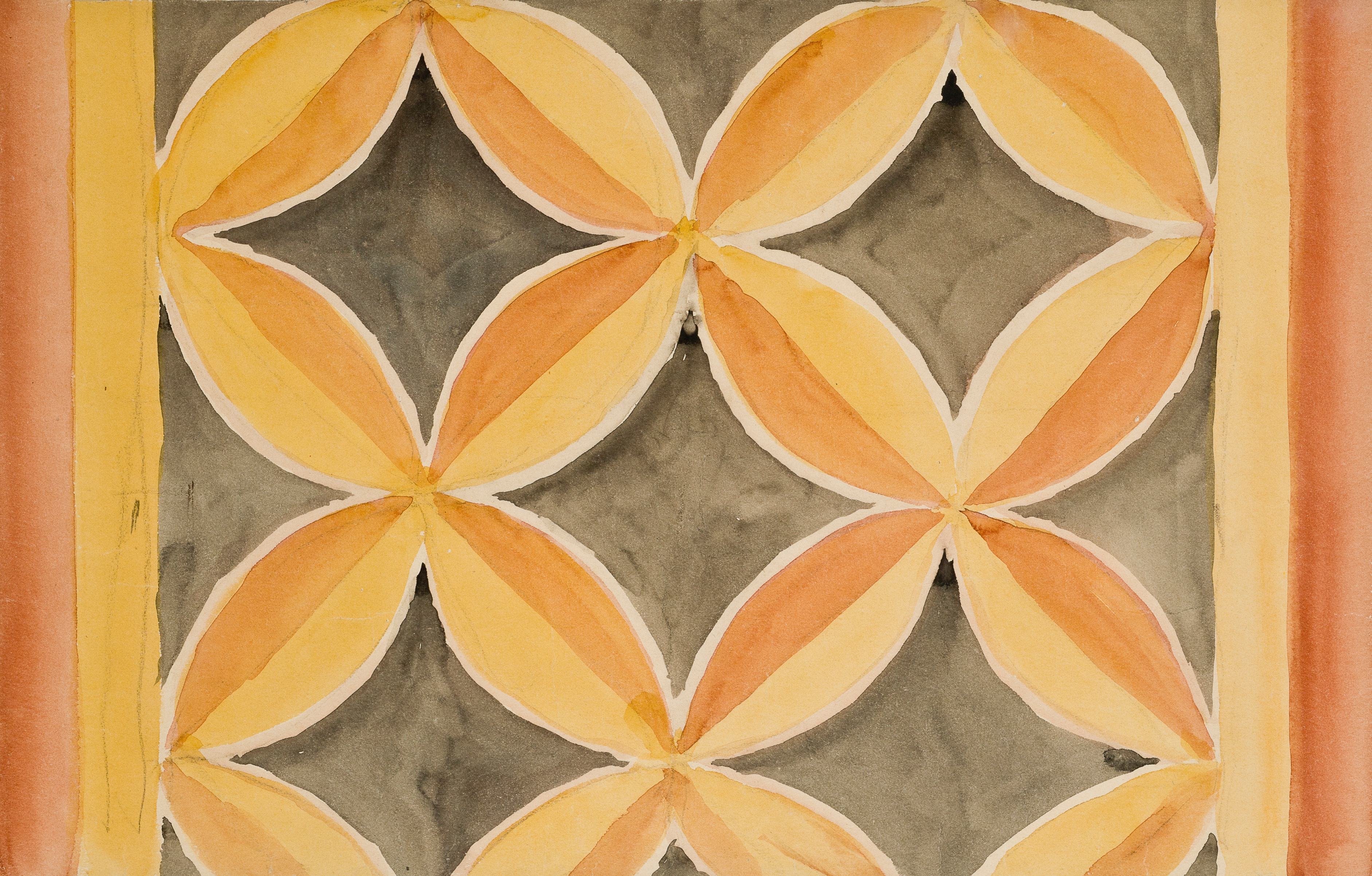 《圣玛丽教堂彩色纸板 – 带几何图案的楣》（Cardboard for the polychrome of St. Mary's Church - Frieze with geometric motifs）｜扬·马泰伊科 Jan Matejko｜1889–1891