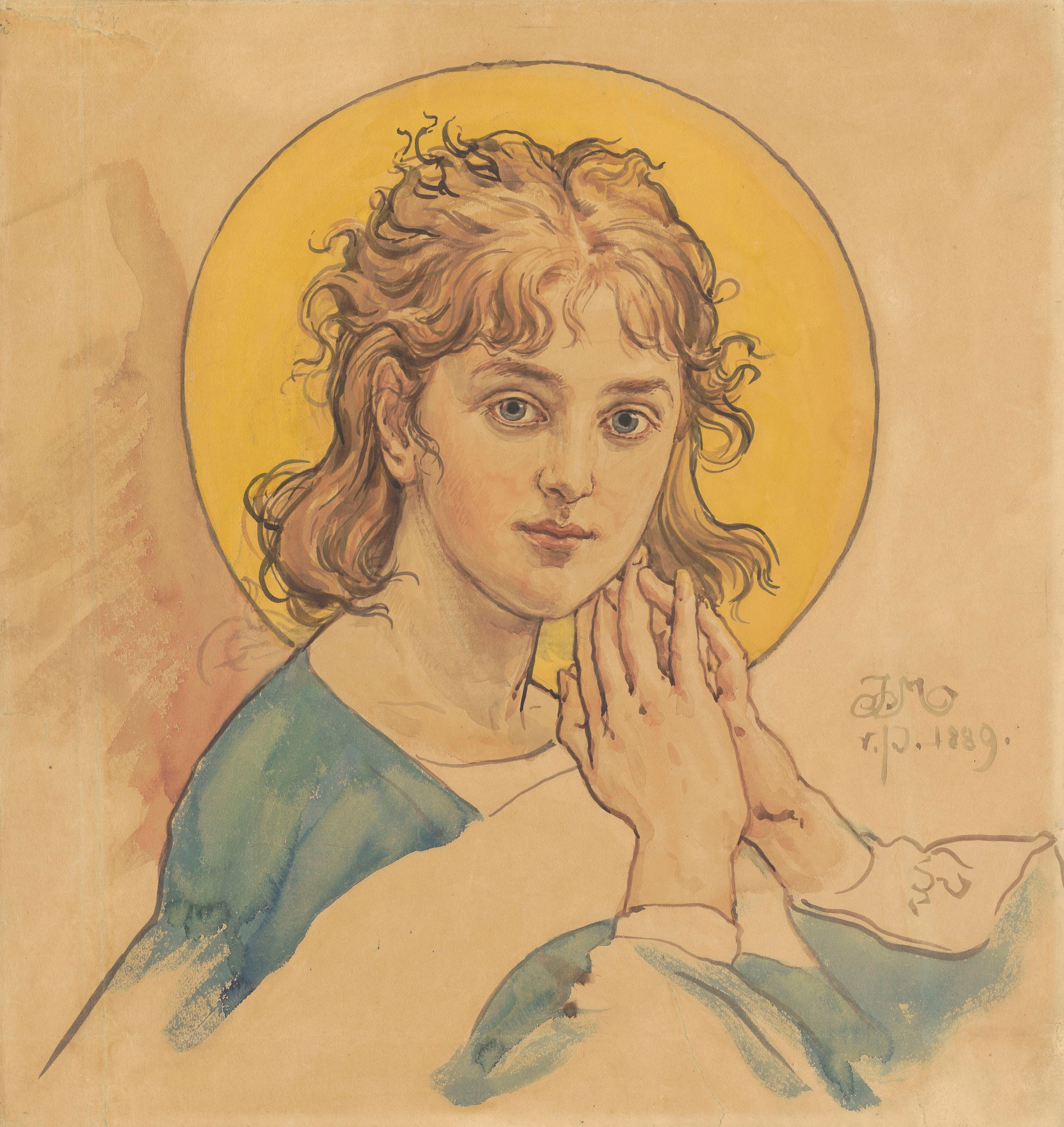 《天使半身像》（Bust of an Angel）｜扬·马泰伊科 Jan Matejko｜1889