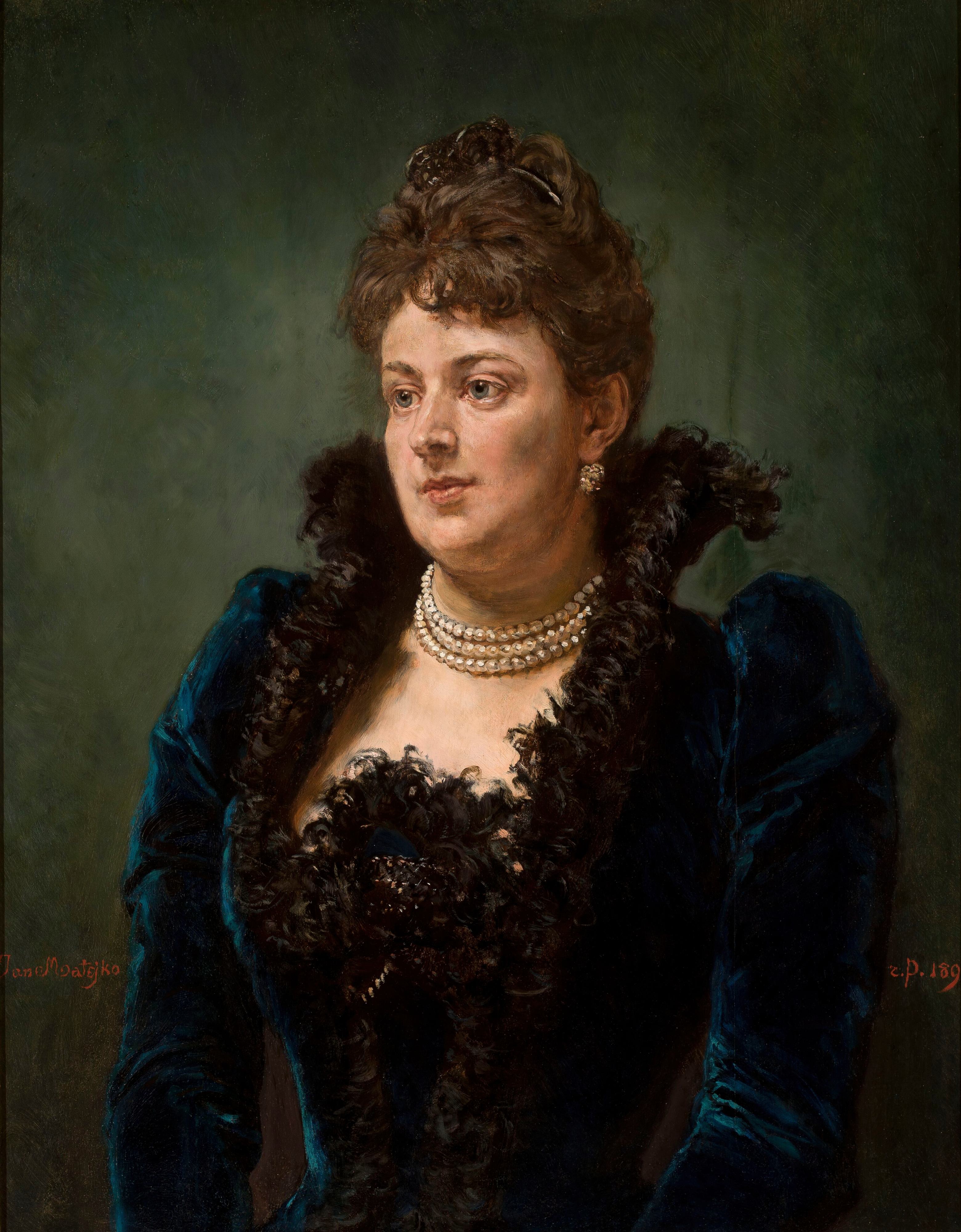 《博纳·奥索维卡的肖像》（Portrait of Bona Ossowiecka）｜扬·马泰伊科 Jan Matejko｜1890