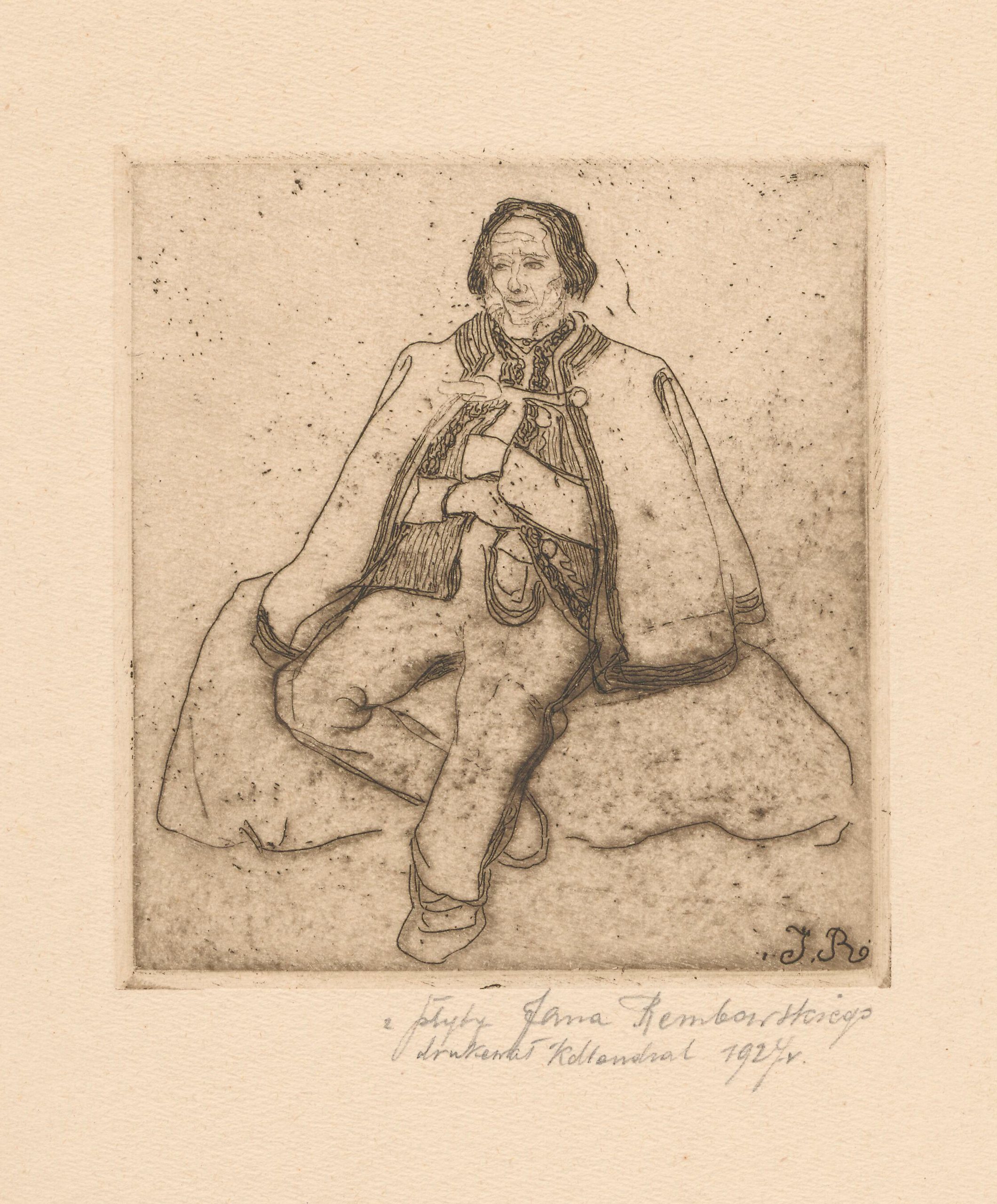 《坐在岩石上的登山者》（Mountaineer sitting on a rock）｜扬·伦博夫斯基 Jan Rembowski｜1910