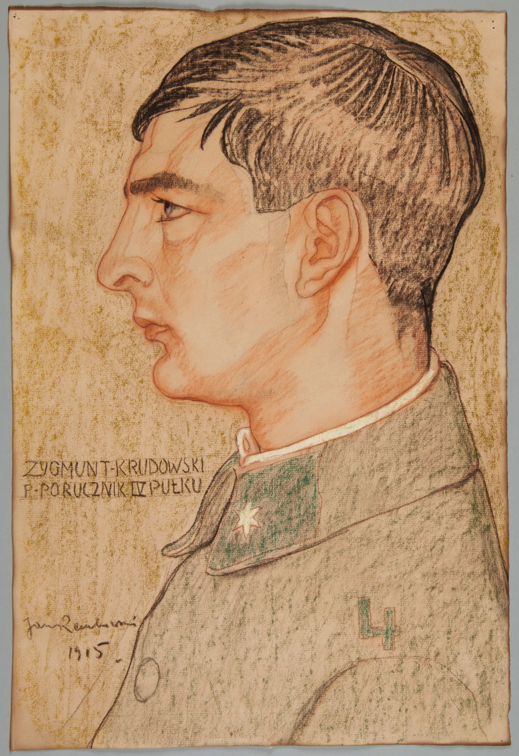 《波兰军团少尉齐格蒙特·克鲁多夫斯基的肖像》（Portrait of Zygmunt Krudowski, second lieutenant of the Polish Legions）｜扬·伦博夫斯基 Jan Rembowski｜1915