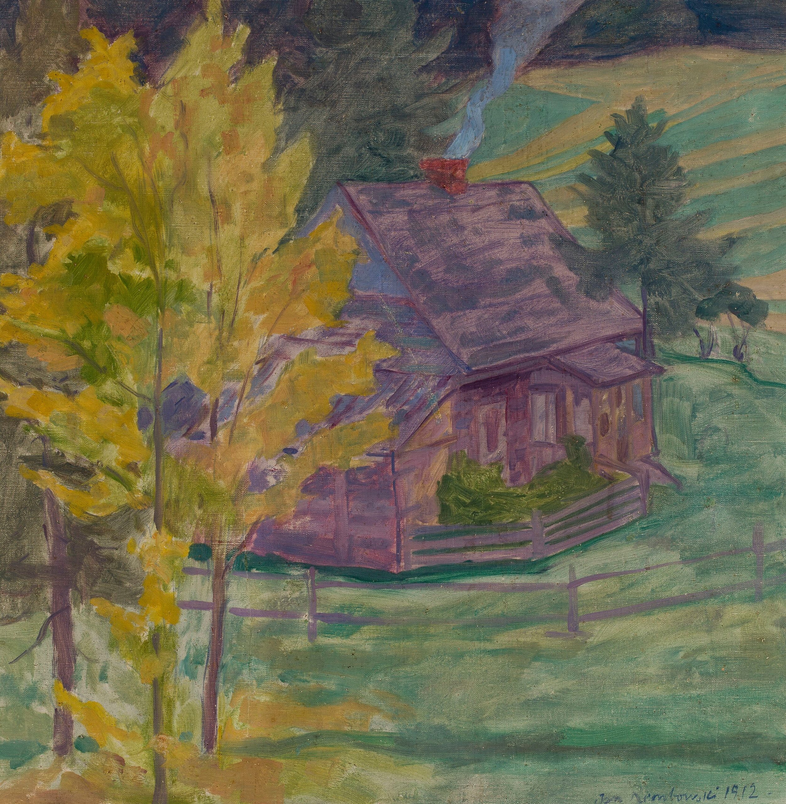 《树木间有房子的景观》（Landscape with a house among trees）｜扬·伦博夫斯基 Jan Rembowski｜1912