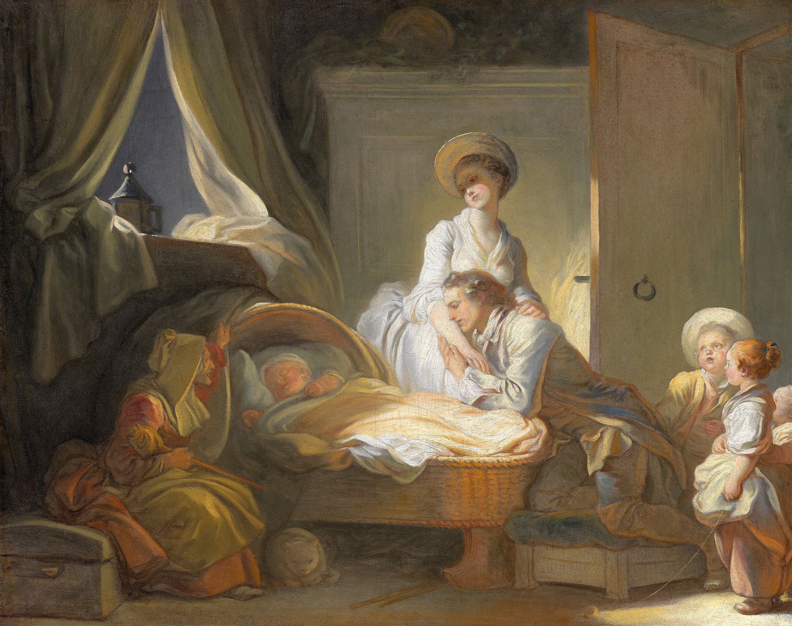 《参观托儿所》（The Visit to the Nursery）｜让-奥诺雷·弗拉戈纳尔 Jean-Honoré Fragonard｜约 1775