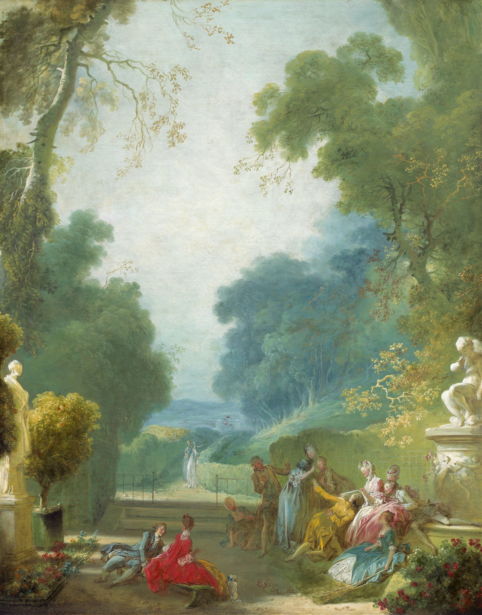 《热蛤蜊游戏》（A Game of Hot Cockles）｜让-奥诺雷·弗拉戈纳尔 Jean-Honoré Fragonard｜约 1775-1780