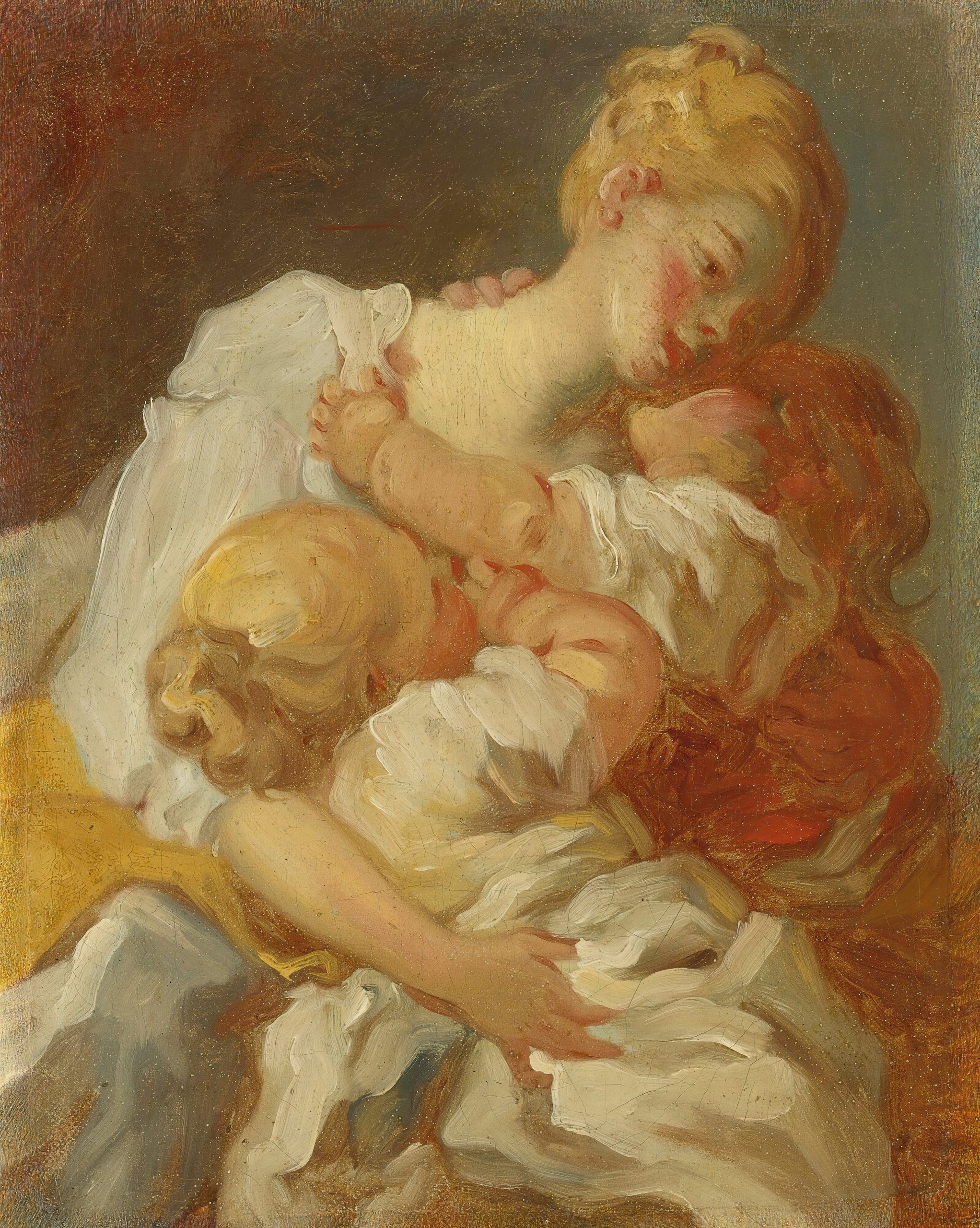 《母亲之吻》（Maternal Kisses）｜让-奥诺雷·弗拉戈纳尔 Jean-Honoré Fragonard｜不明