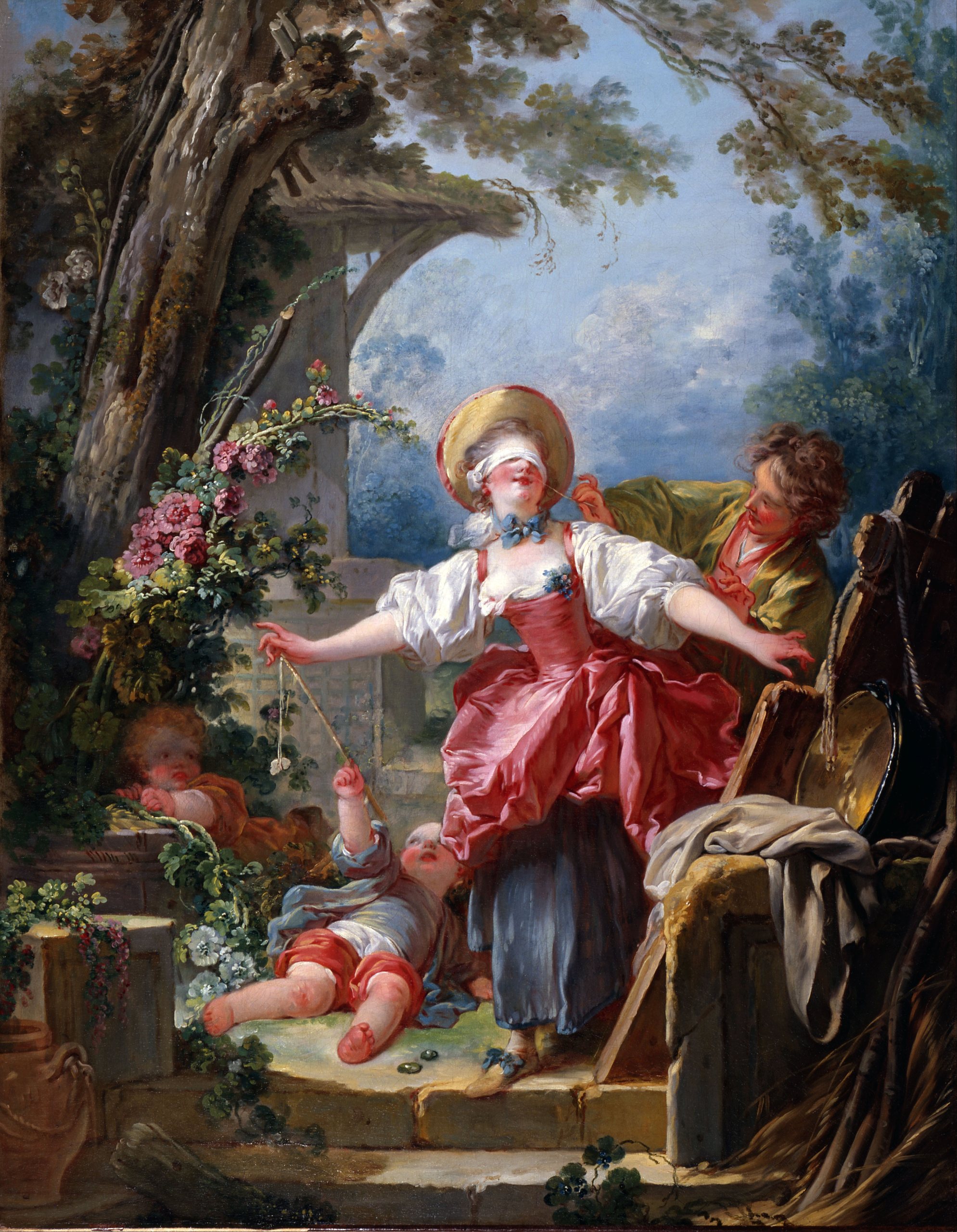 《盲人的增益》（Blind-Man’s Buff）｜让-奥诺雷·弗拉戈纳尔 Jean-Honoré Fragonard｜不明