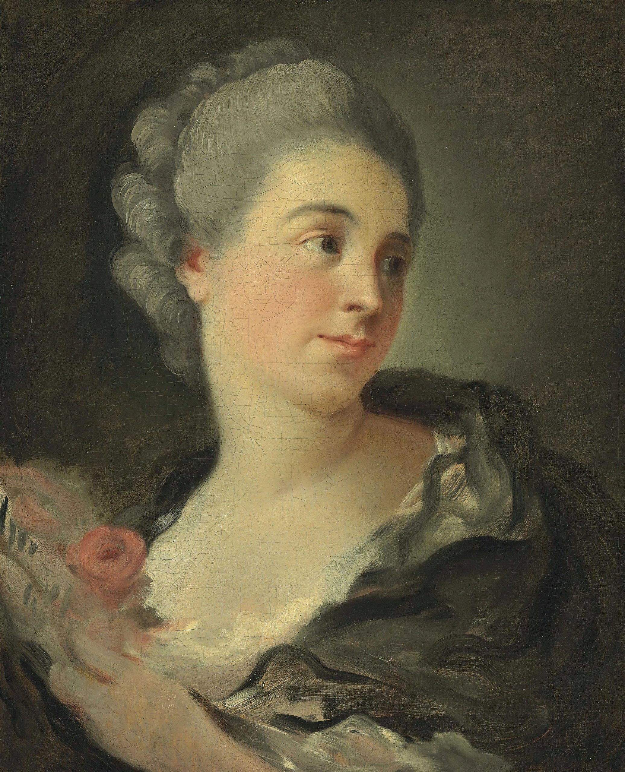 《一位年轻女子的肖像，大概是玛丽·特蕾莎·科隆布》（Portrait Of A Young Woman, Presumably Marie-Thérèse Colombe）｜让-奥诺雷·弗拉戈纳尔 Jean-Honoré Fragonard｜不明