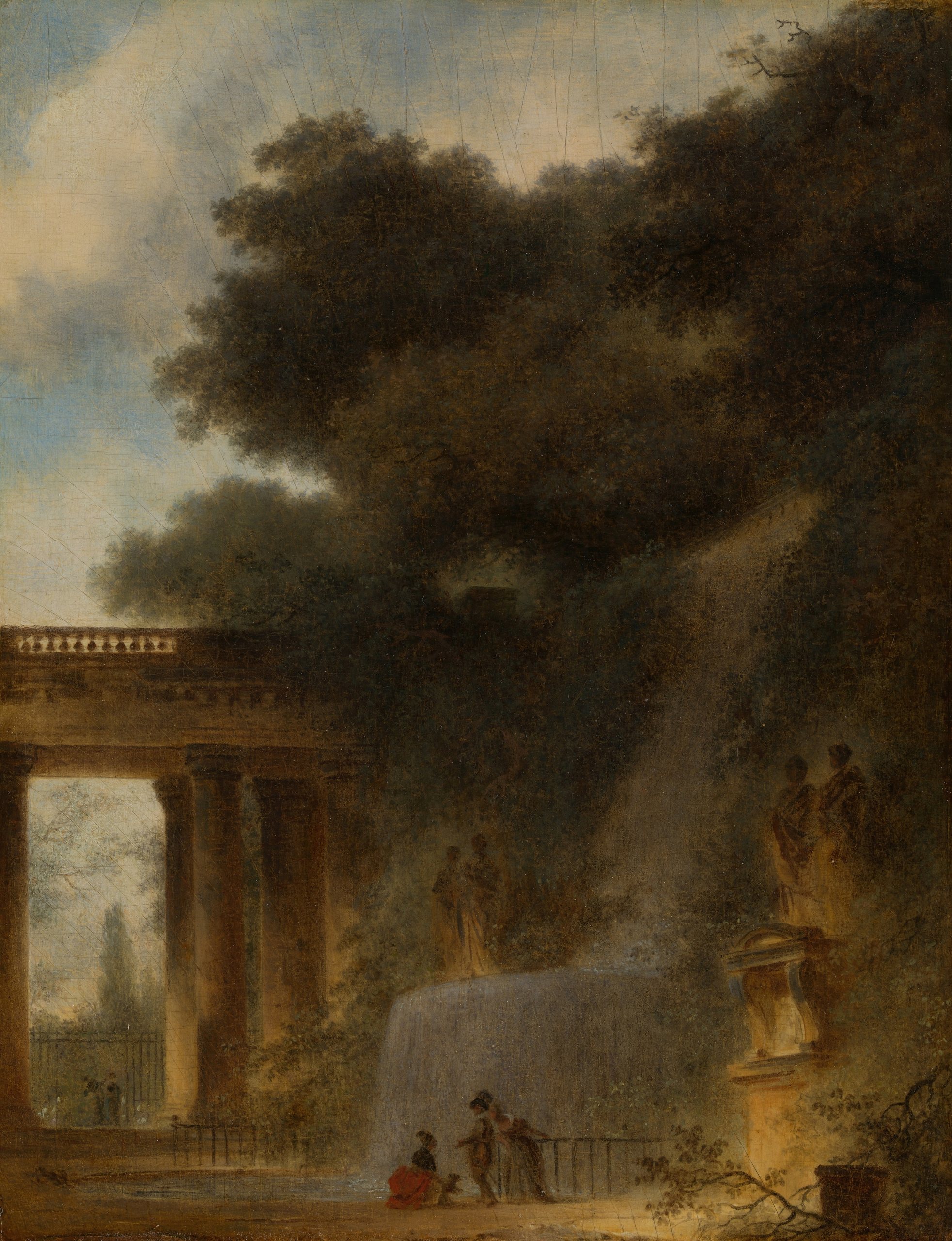 《瀑布》（The Cascade）｜让-奥诺雷·弗拉戈纳尔 Jean-Honoré Fragonard｜1775