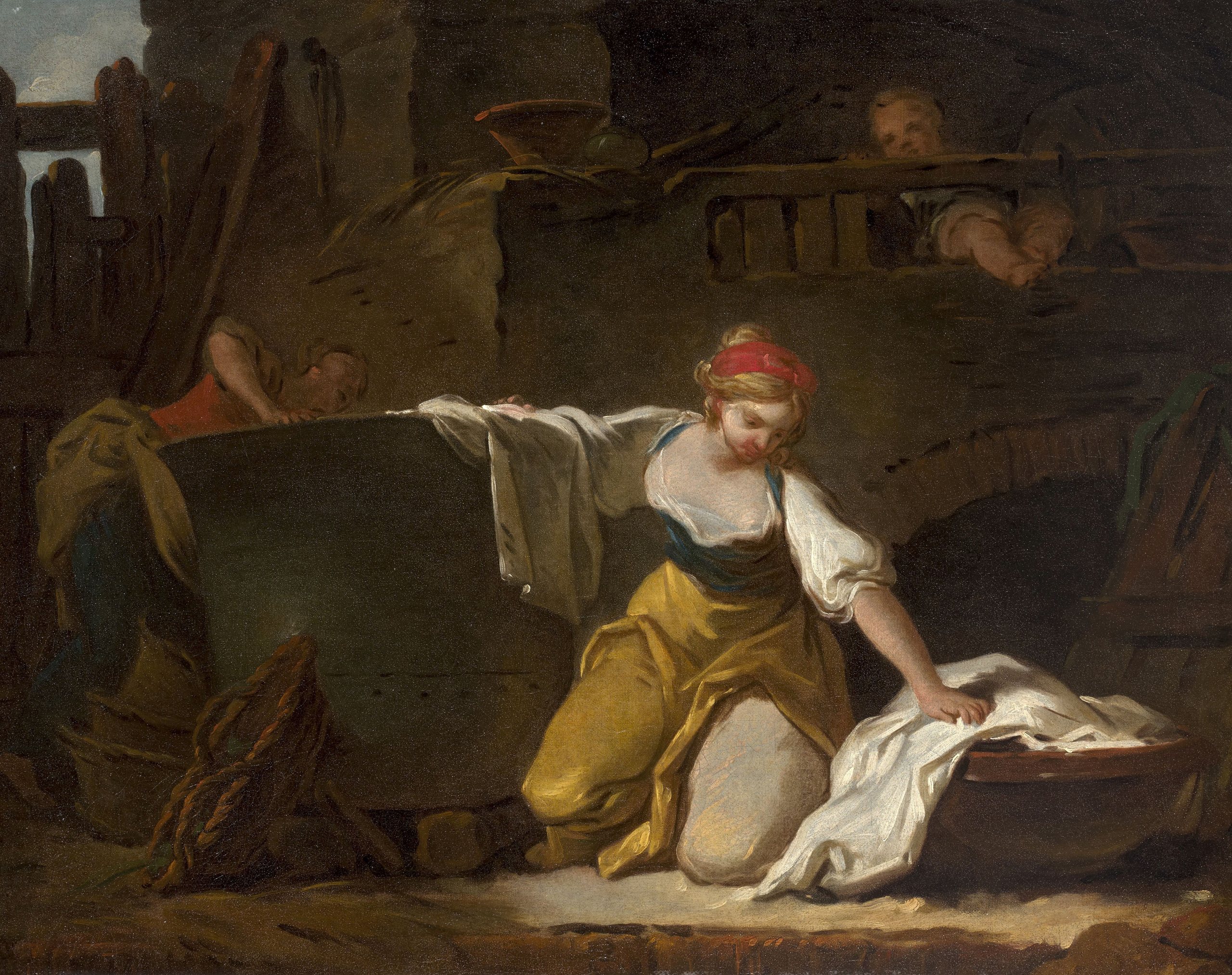 《年轻的洗衣女工》（Young washerwomen）｜让-奥诺雷·弗拉戈纳尔 Jean-Honoré Fragonard｜不明