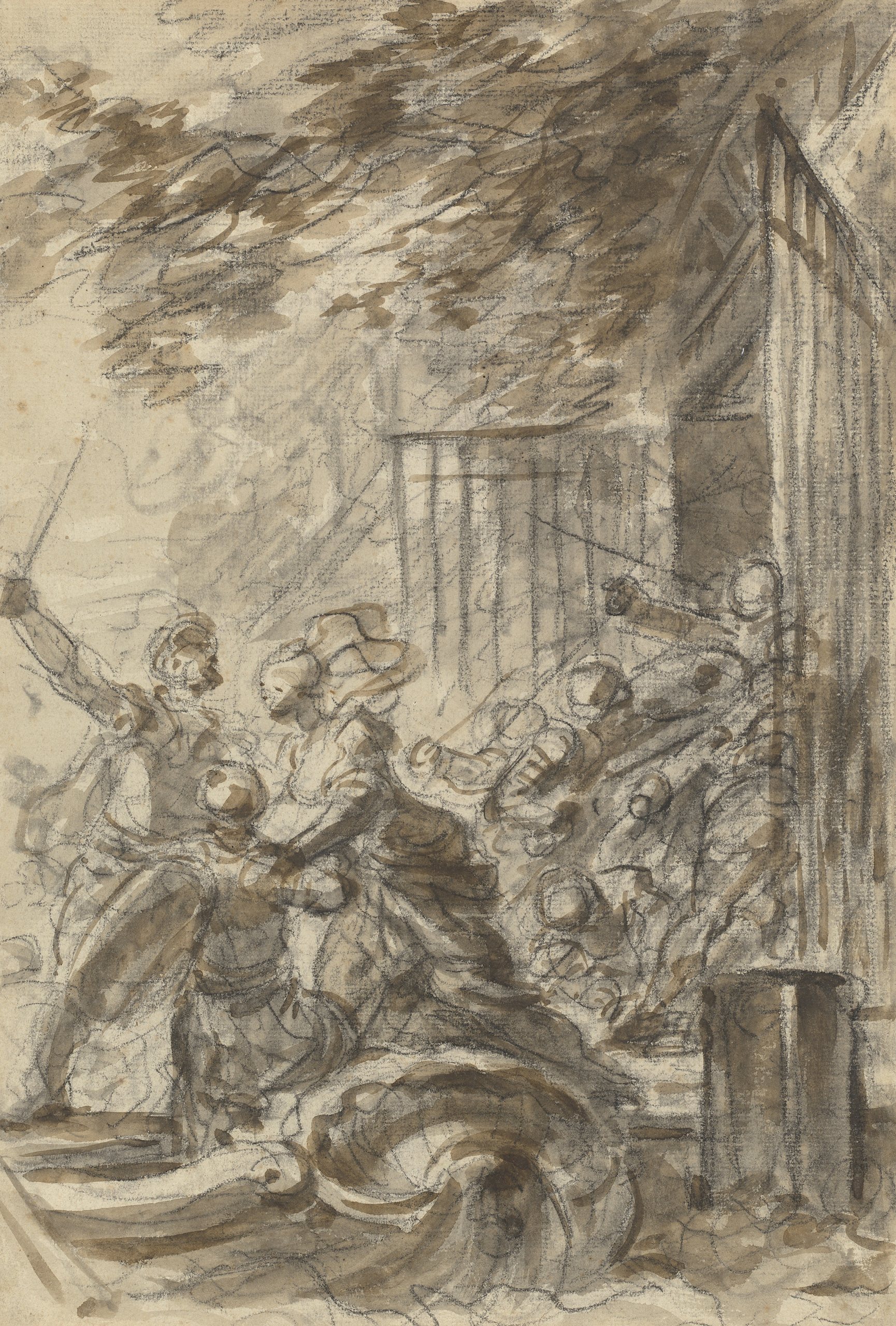 《伊莎贝拉放弃家园去追随奥多里科和他的手下》（Isabella Abandons Her Home to Follow Odorico and His Men）｜让-奥诺雷·弗拉戈纳尔 Jean-Honoré Fragonard｜不明