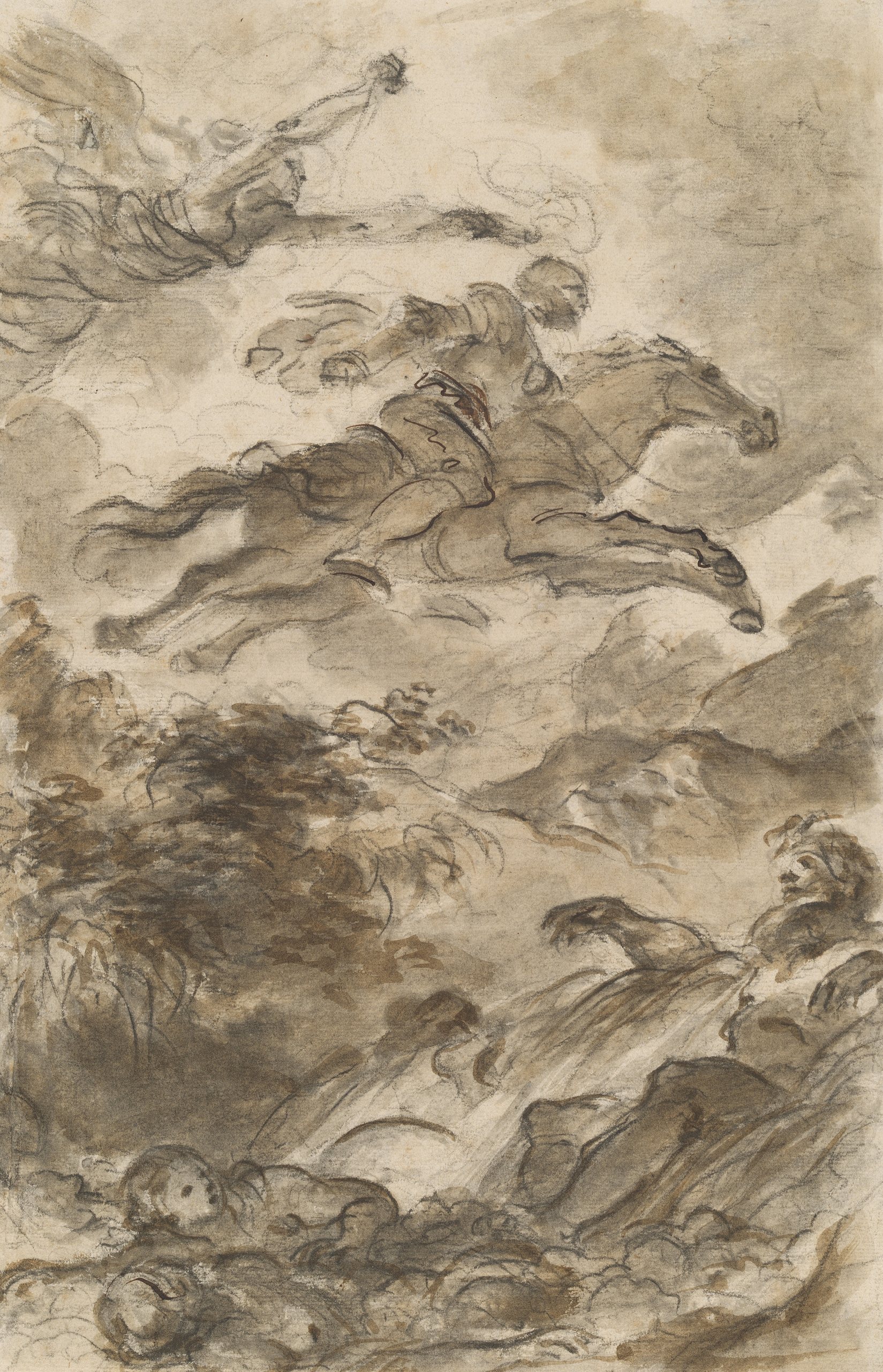 《里纳尔多、阿斯特里德·拜亚多，飞去追寻安杰莉卡》（Rinaldo, Astride Baiardo, Flies Off in Pursuit of Angelica）｜让-奥诺雷·弗拉戈纳尔 Jean-Honoré Fragonard｜约 1795