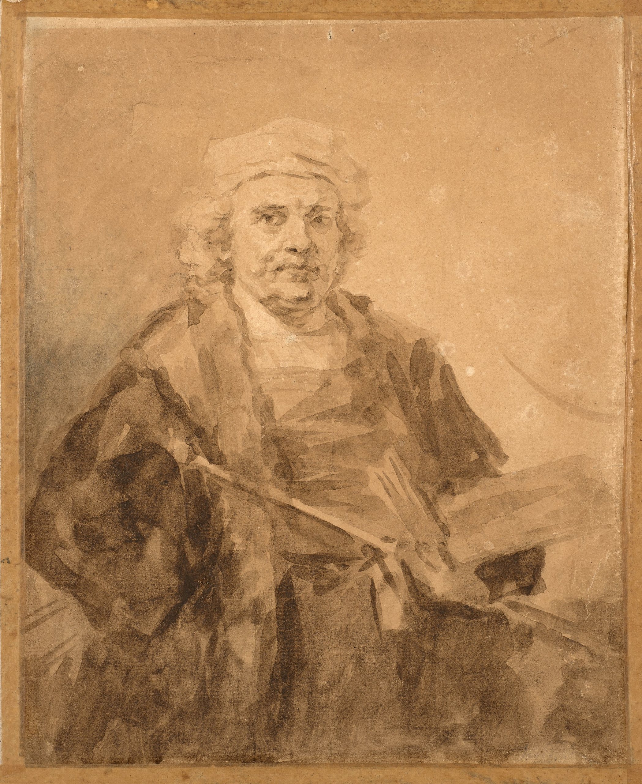《伦勃朗与调色板的肖像》（Portrait of Rembrandt with palette）｜让-奥诺雷·弗拉戈纳尔 Jean-Honoré Fragonard｜不明