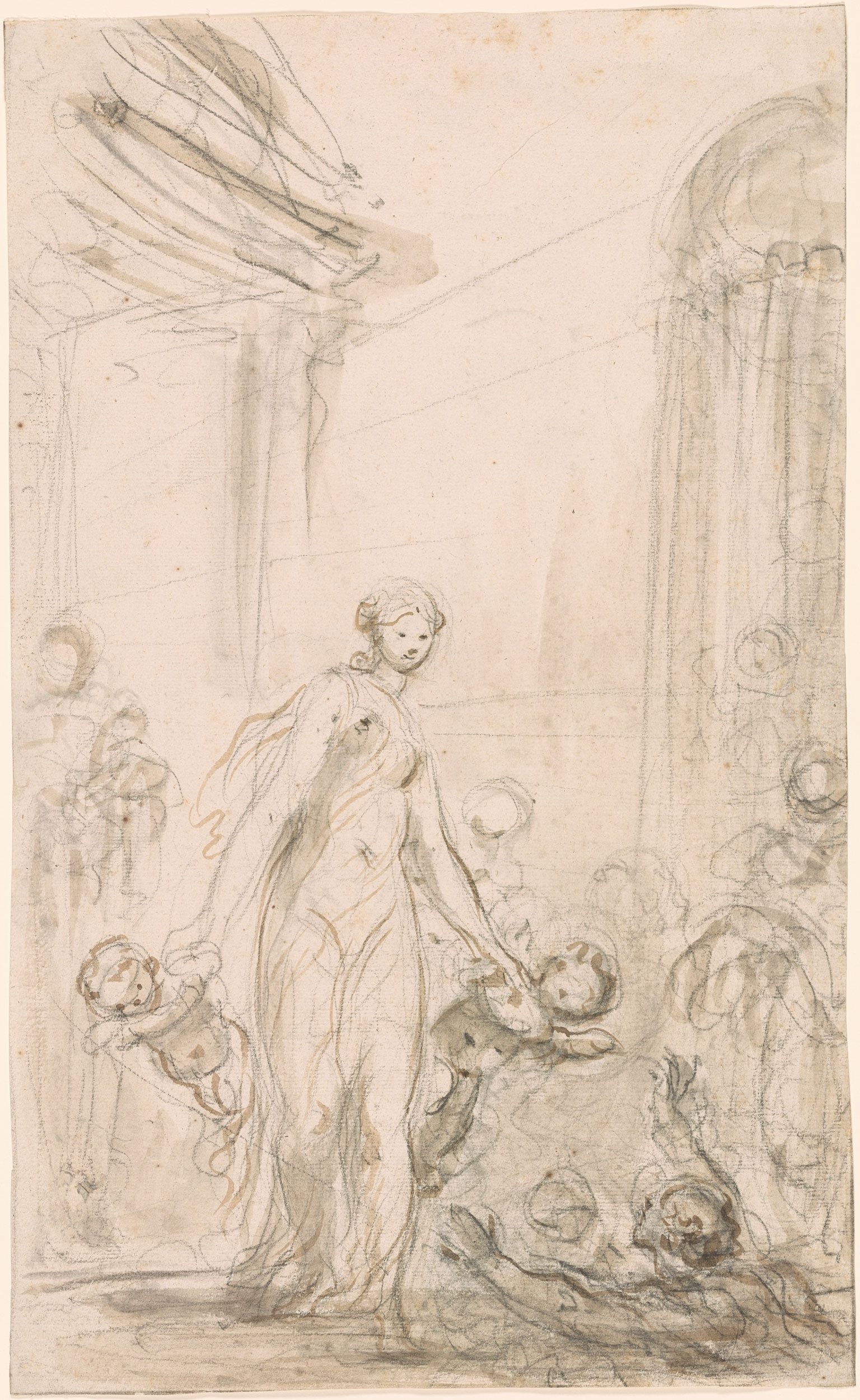 《鲁杰罗和阿尔西娜在浴室》（Ruggiero and Alcina at the Bath）｜让-奥诺雷·弗拉戈纳尔 Jean-Honoré Fragonard｜1780-1785