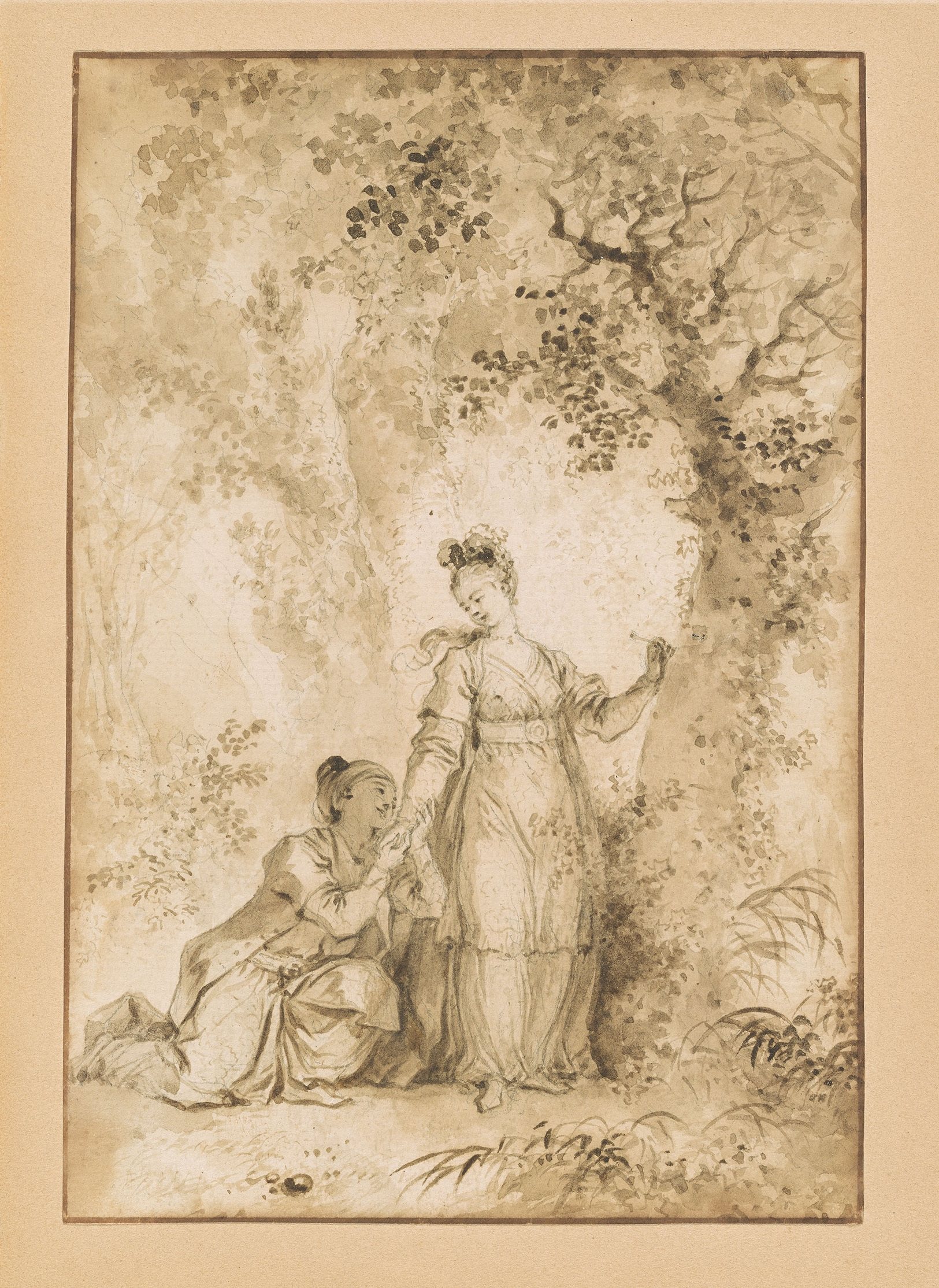 《加尔布国王的未婚妻；树》（The Fiancee of the King of Garbe; The Tree）｜让-奥诺雷·弗拉戈纳尔 Jean-Honoré Fragonard｜1790