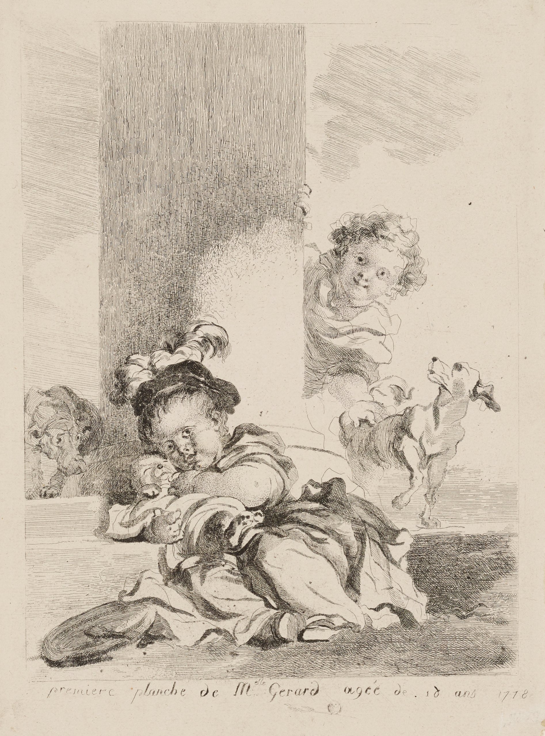 《孩子和猫》（The Child and the Cat）｜让-奥诺雷·弗拉戈纳尔 Jean-Honoré Fragonard｜1778