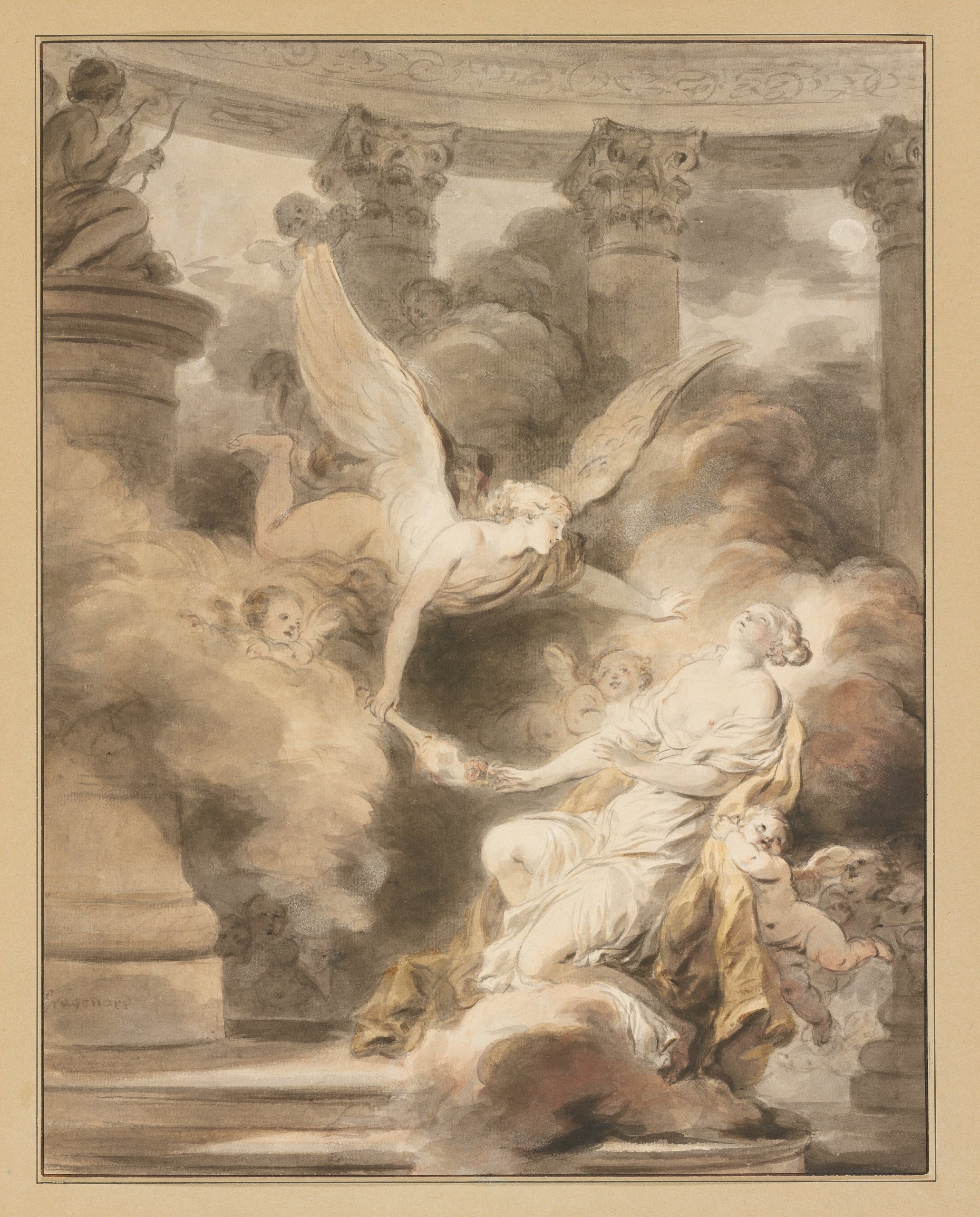 《玫瑰的牺牲》（The Sacrifice of the Rose）｜让-奥诺雷·弗拉戈纳尔 Jean-Honoré Fragonard｜约 1780