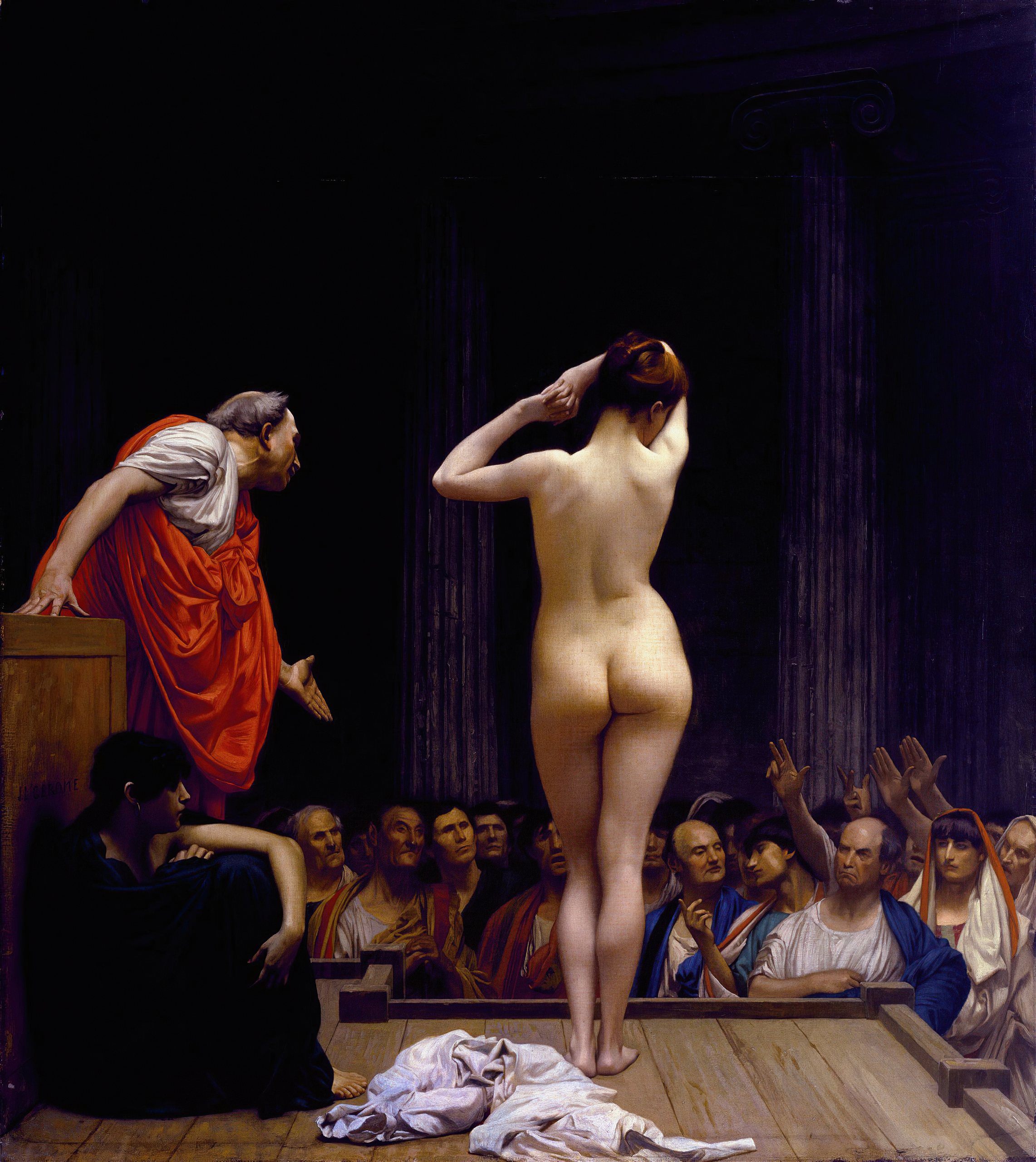 《罗马奴隶市场》（A Roman Slave Market）｜让-莱昂·热罗姆 Jean-Léon Gérôme｜1884