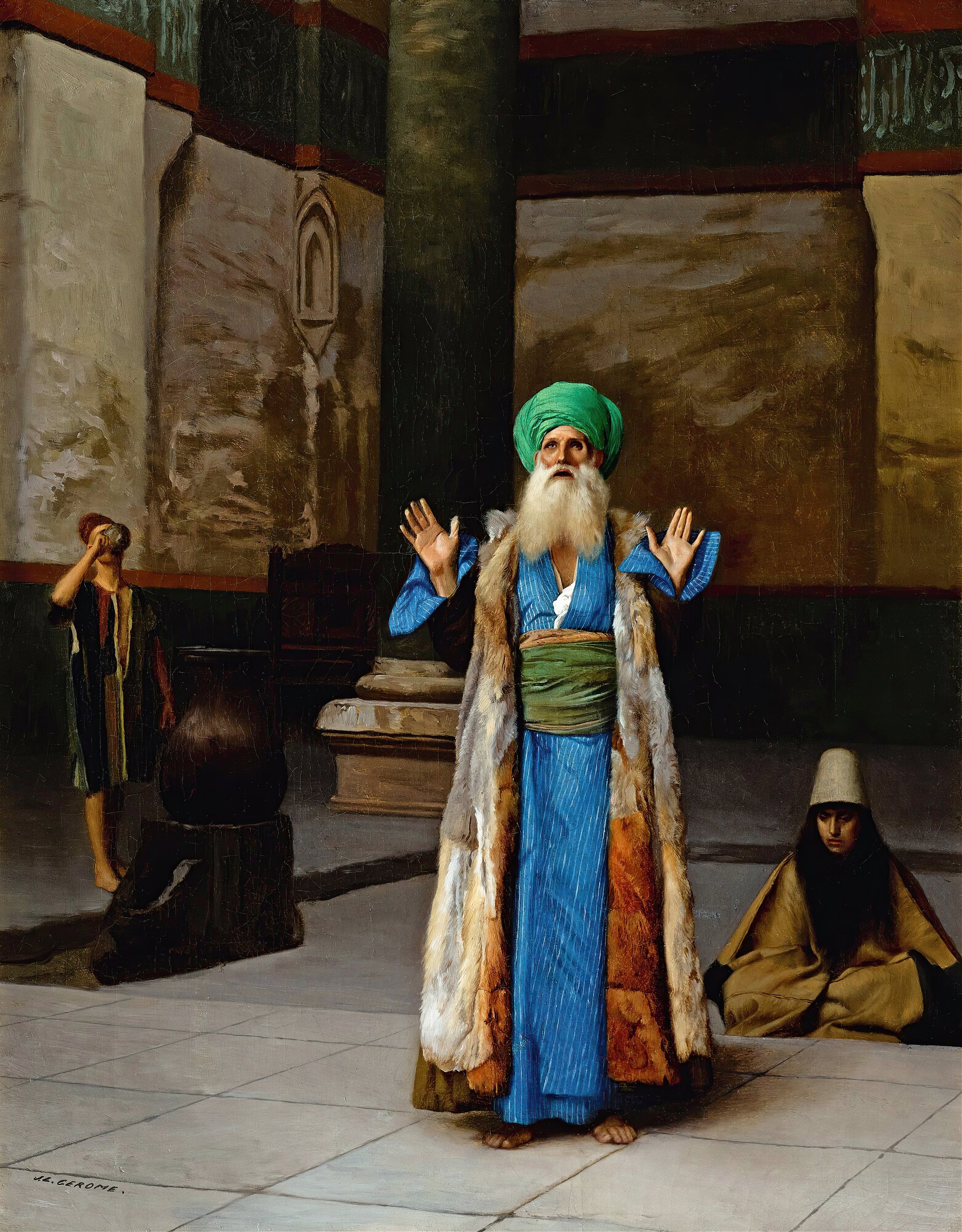 《祈祷中的苏丹》（A Sultan At Prayer）｜让-莱昂·热罗姆 Jean-Léon Gérôme｜不明