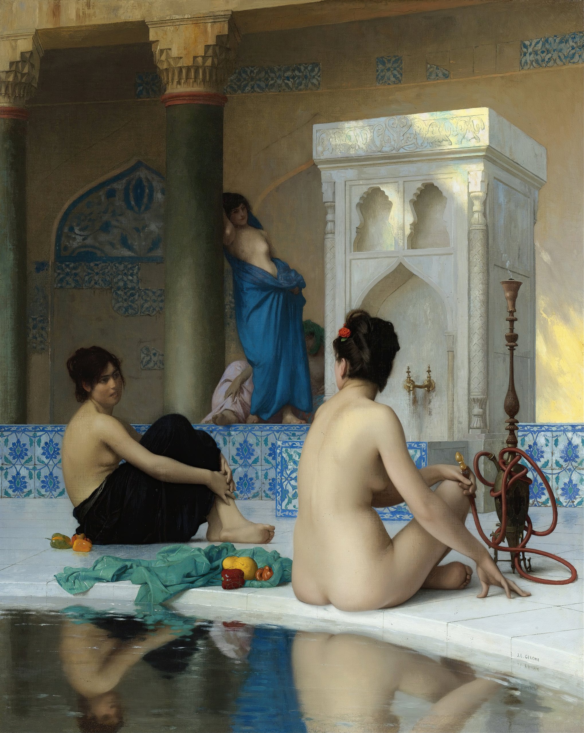 《沐浴后》（After the Bath）｜让-莱昂·热罗姆 Jean-Léon Gérôme｜不明